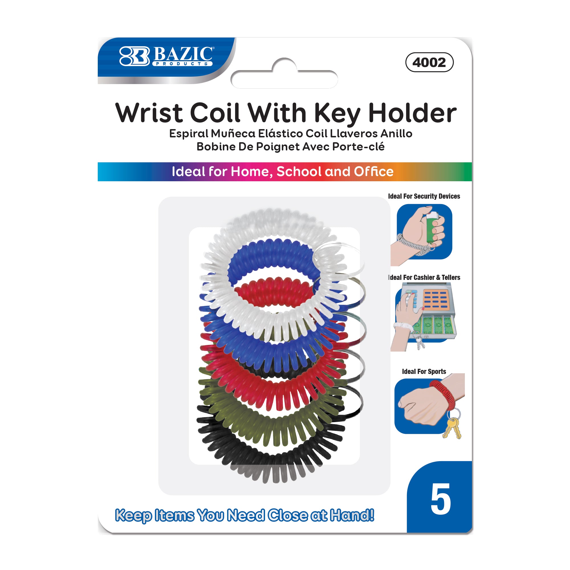 Wrist Coil w/ Key Holder (5/Pack)