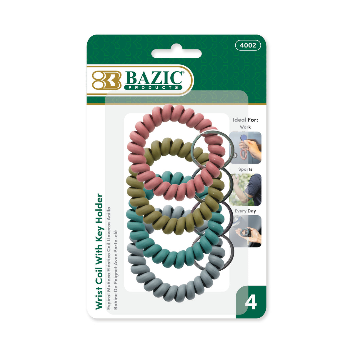 Wrist Coil Keychains with Key Ring