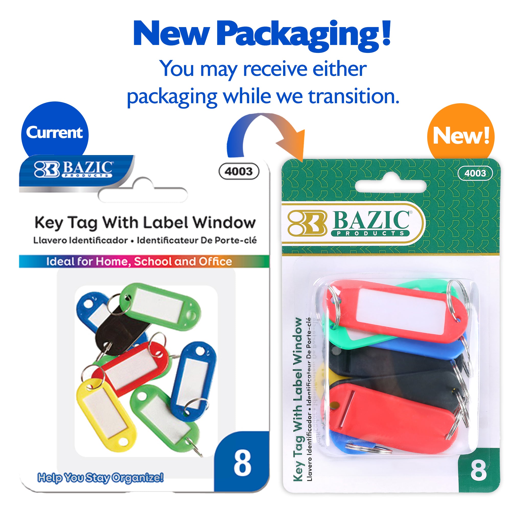 Key Tag with Label Window (8/Pack)
