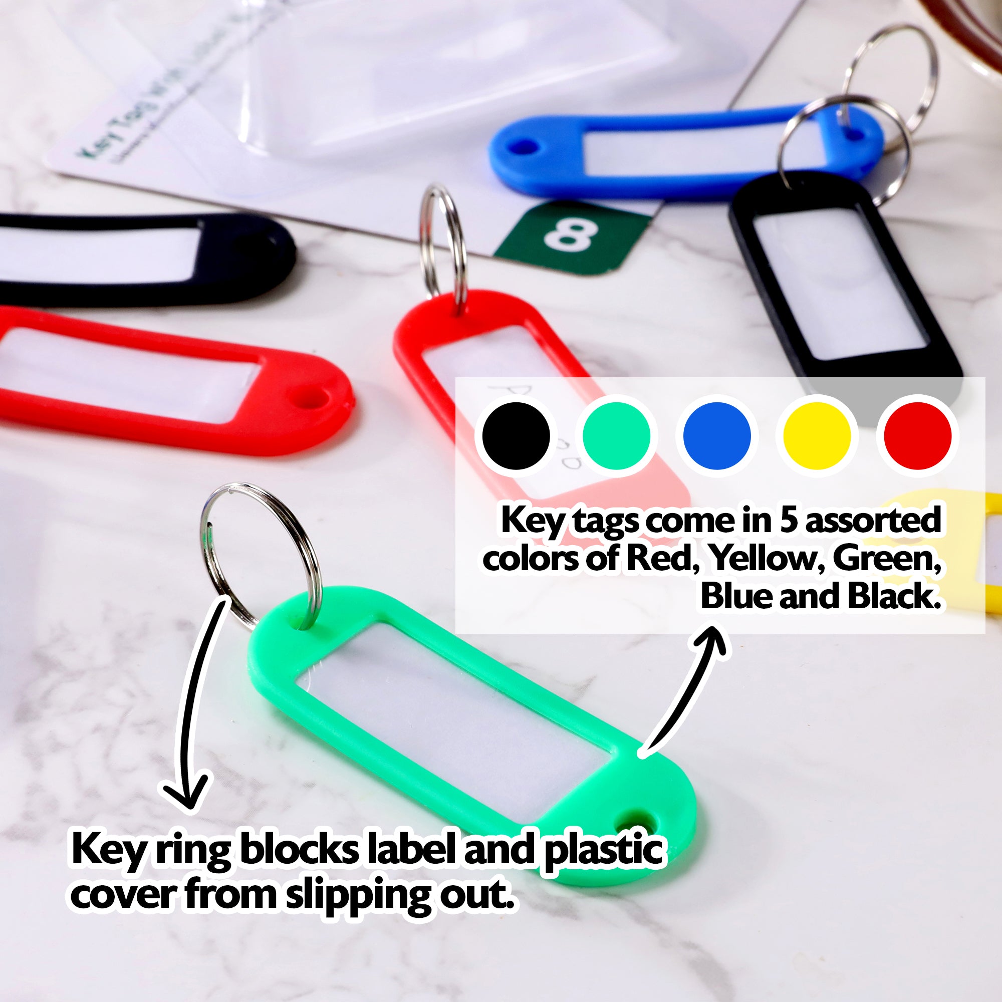Key Tag with Label Window (8/Pack)