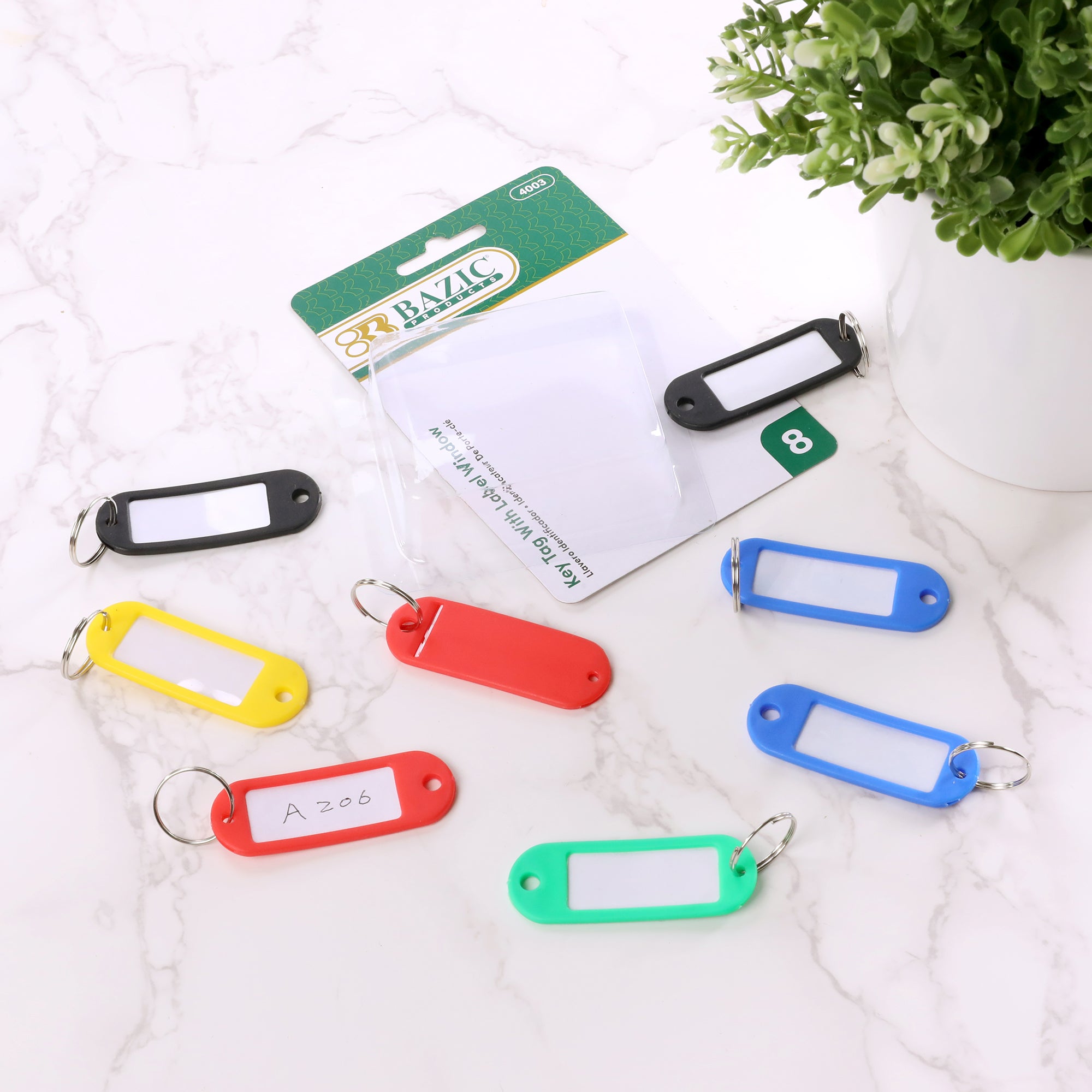 Key Tag with Label Window (8/Pack)