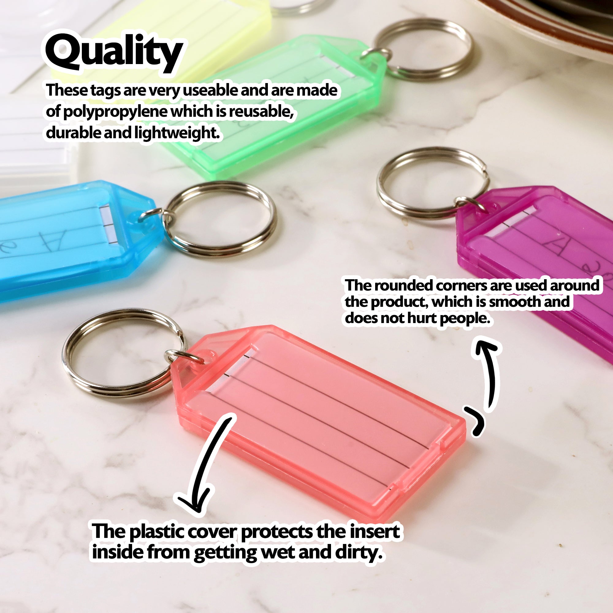 Key Tags with Holder & Label Window (6/Pack)