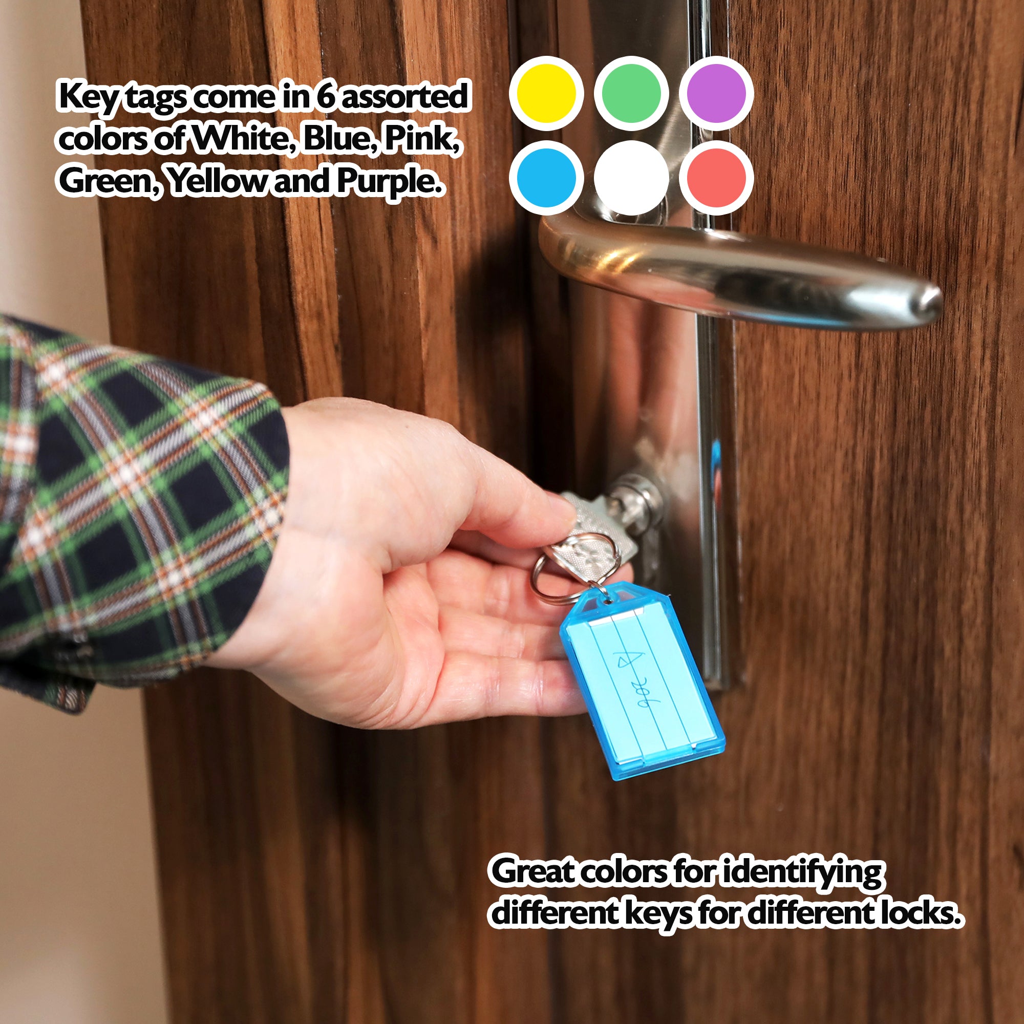 Key Tags with Holder & Label Window (6/Pack)
