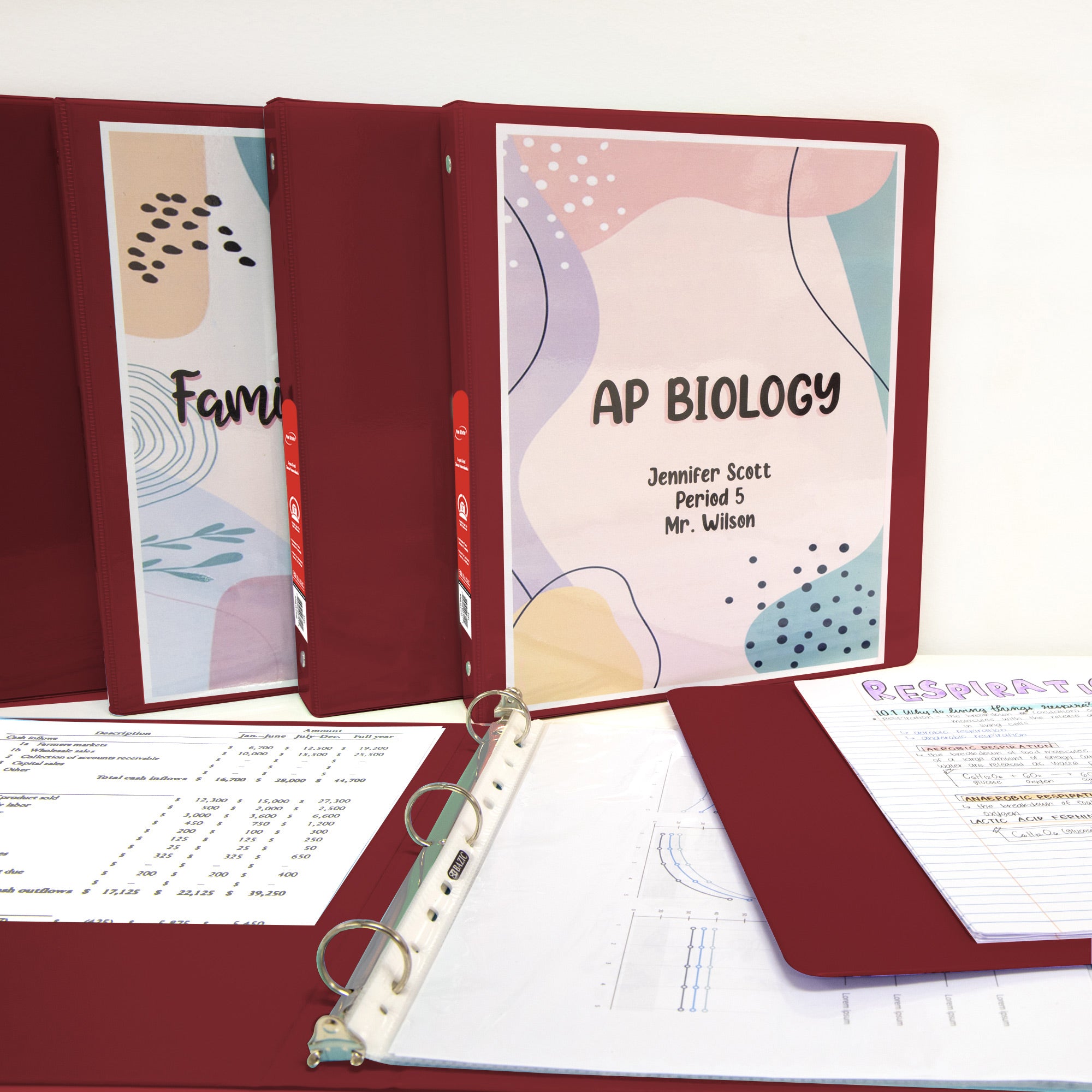 Burgundy 0.5 Inch View Binder, 3 Ring, Holds 100 Sheets