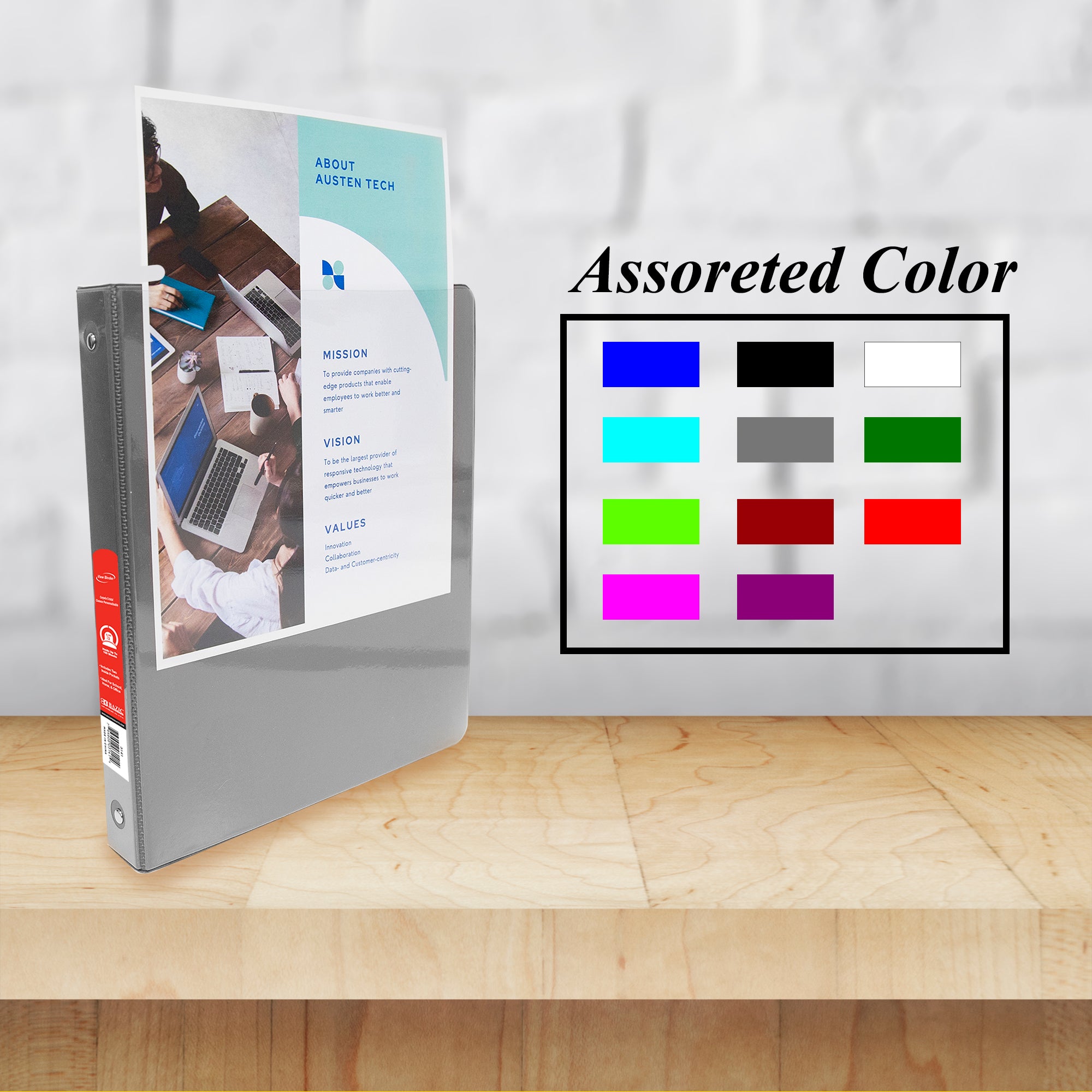 Grey 0.5 Inch View Binder, 3 Ring, Holds 100 Sheets