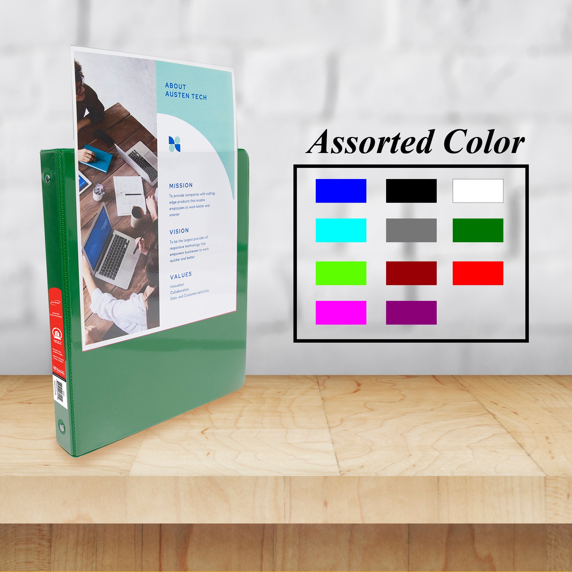 Green 0.5 Inch View Binder, 3 Ring, Holds 100 Sheets