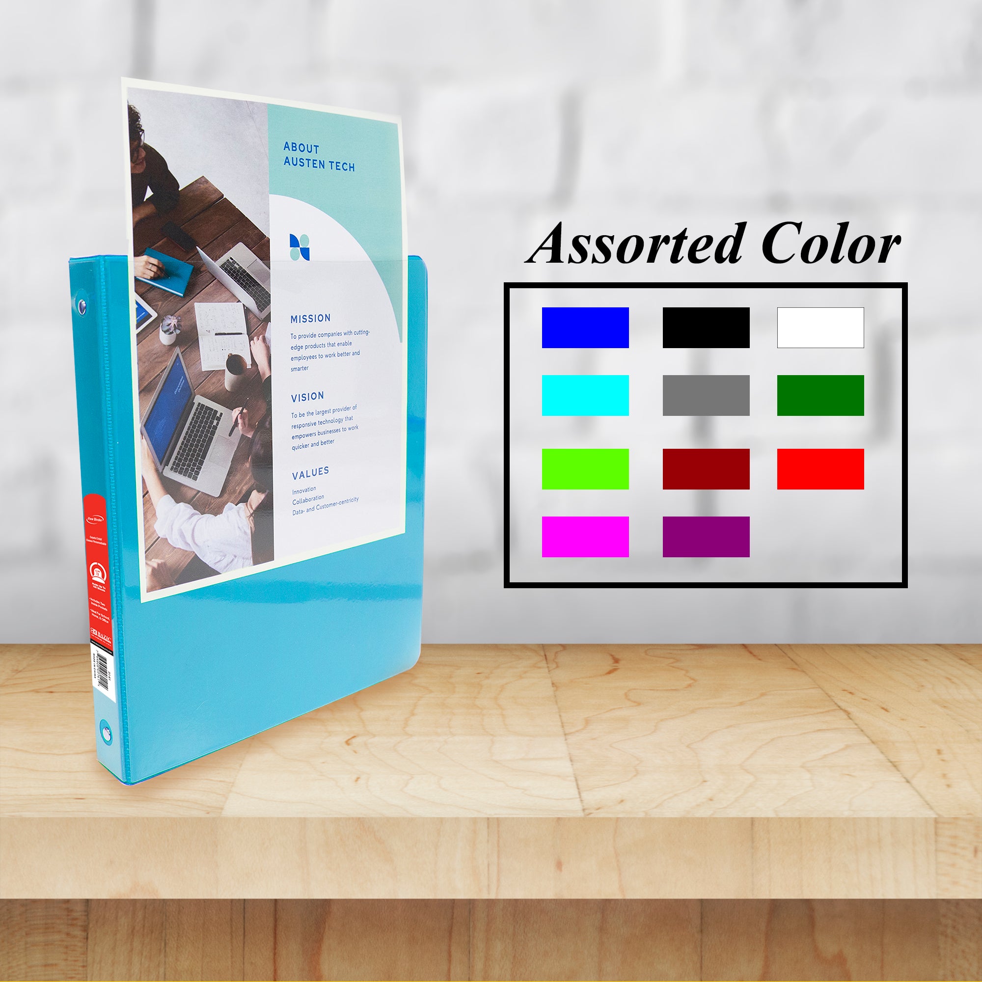 Cyan 0.5 Inch View Binder, 3 Ring, Holds 100 Sheets