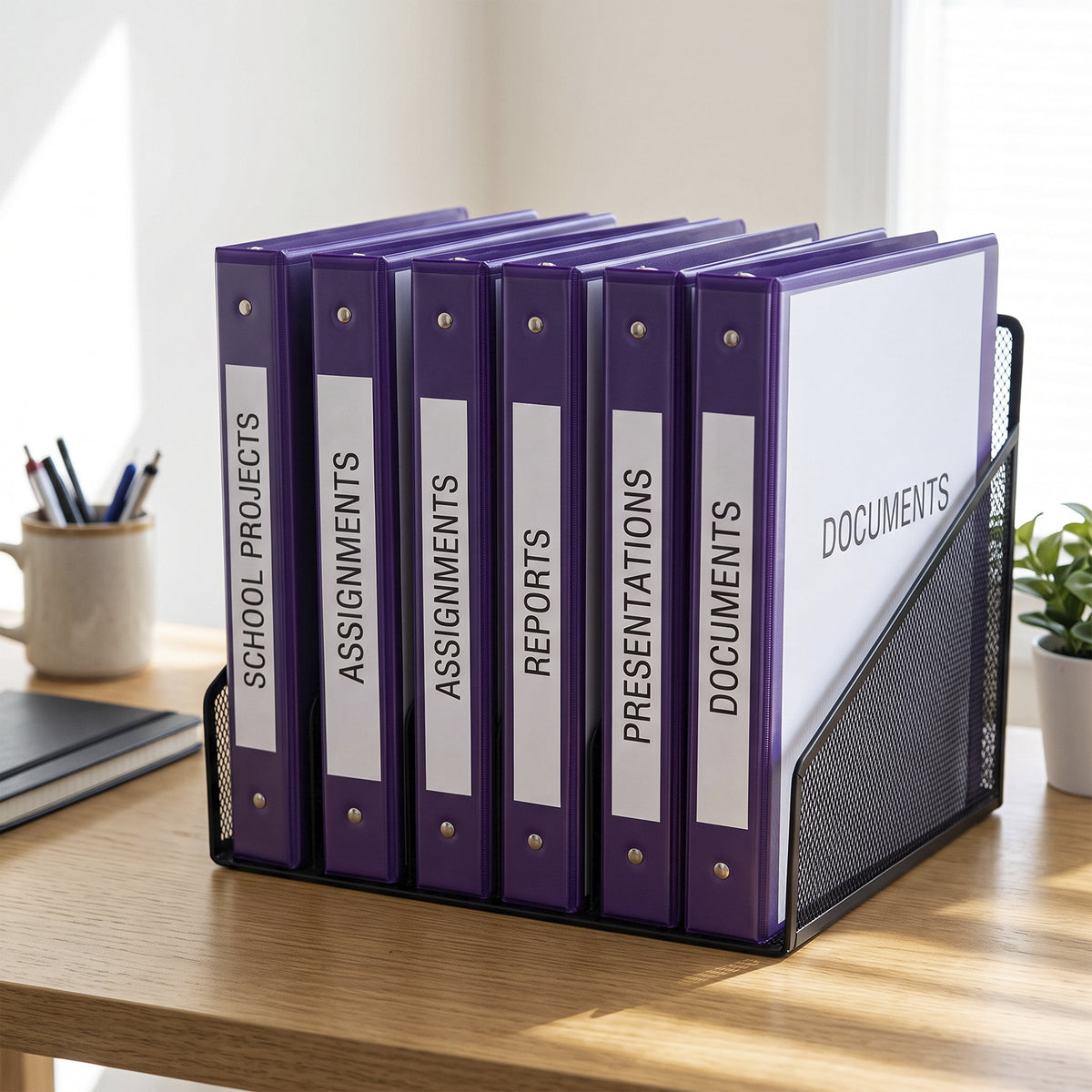 1/2 in Purple 3-Ring View Binder, 2 Pockets