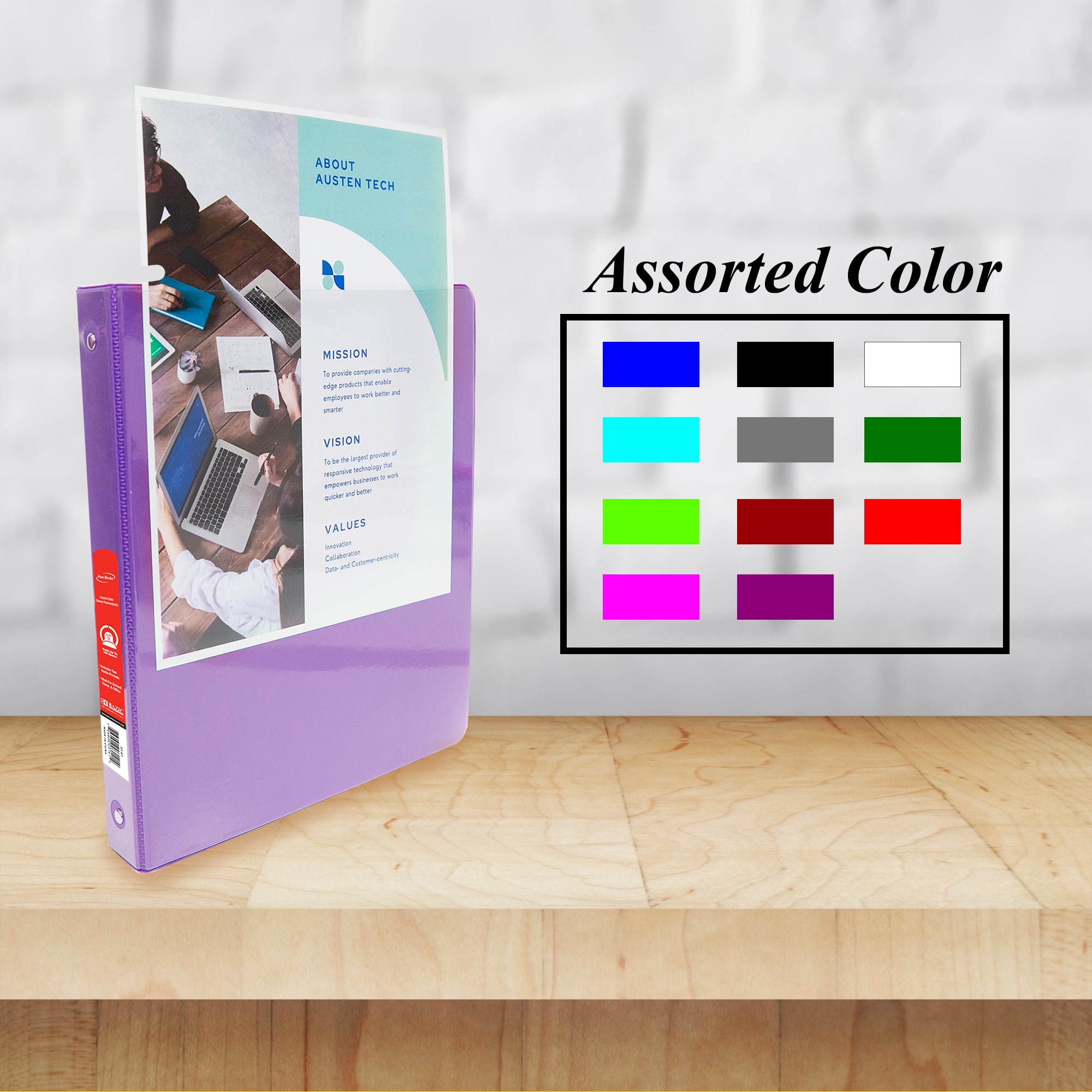 Purple 0.5 Inch View Binder, 3 Ring, Holds 100 Sheets