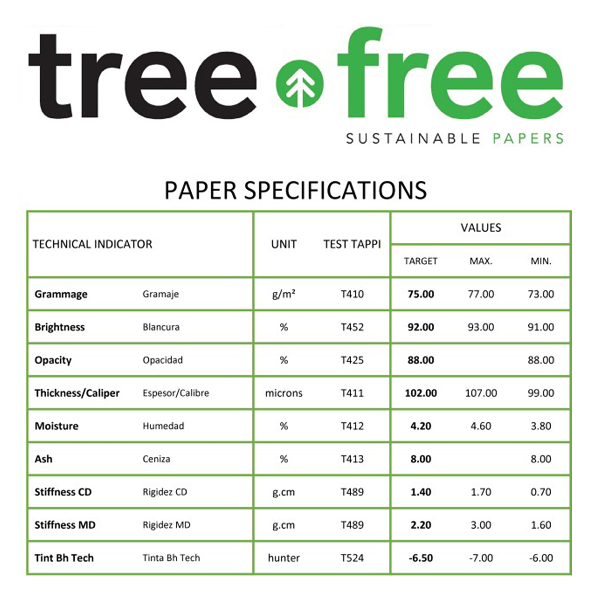 TREE FREE (92) 8.5" X 11" White Copy Paper