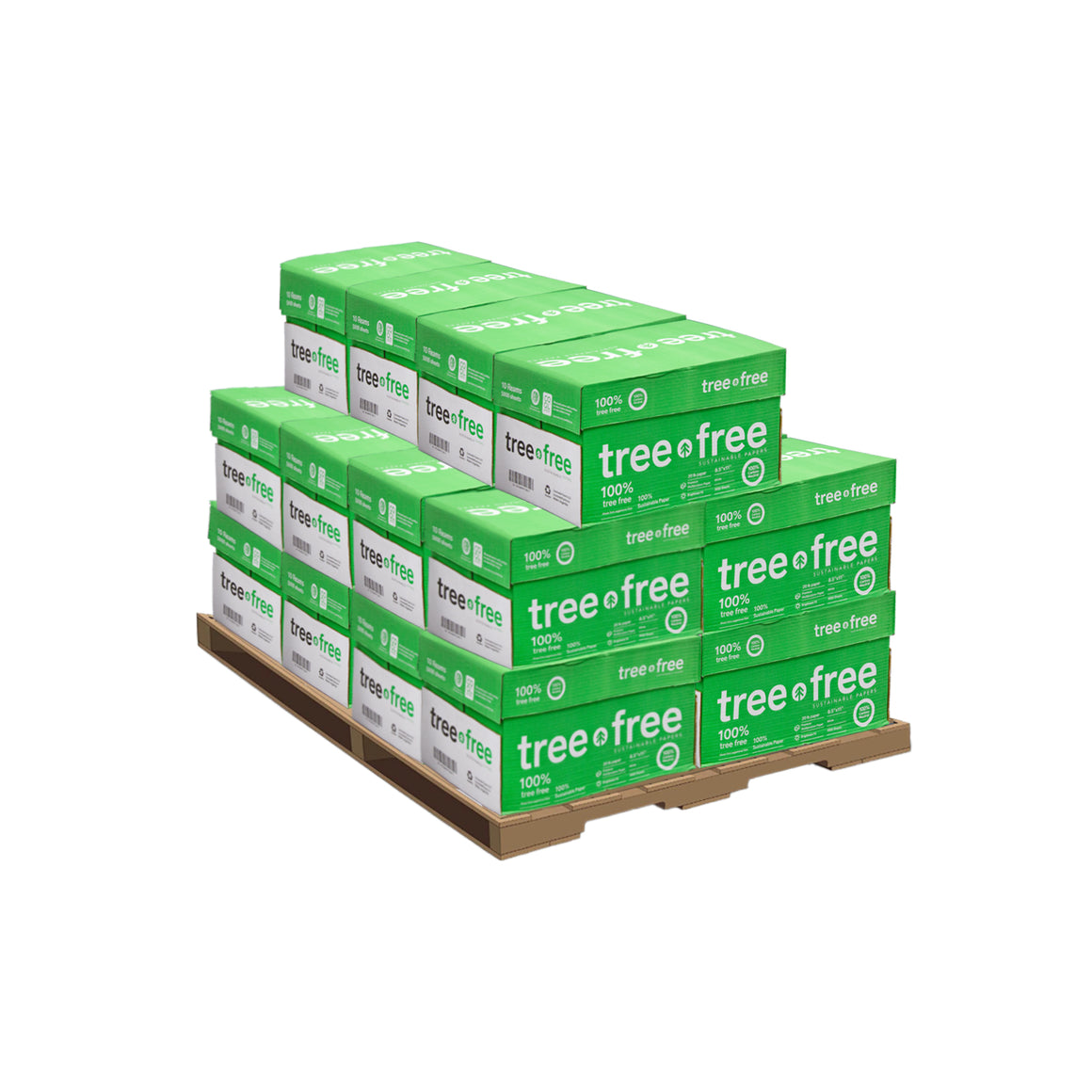 TREE FREE 8.5" X 11" White Copy Paper 100,000 Sheets (20 Cases/Pallet)