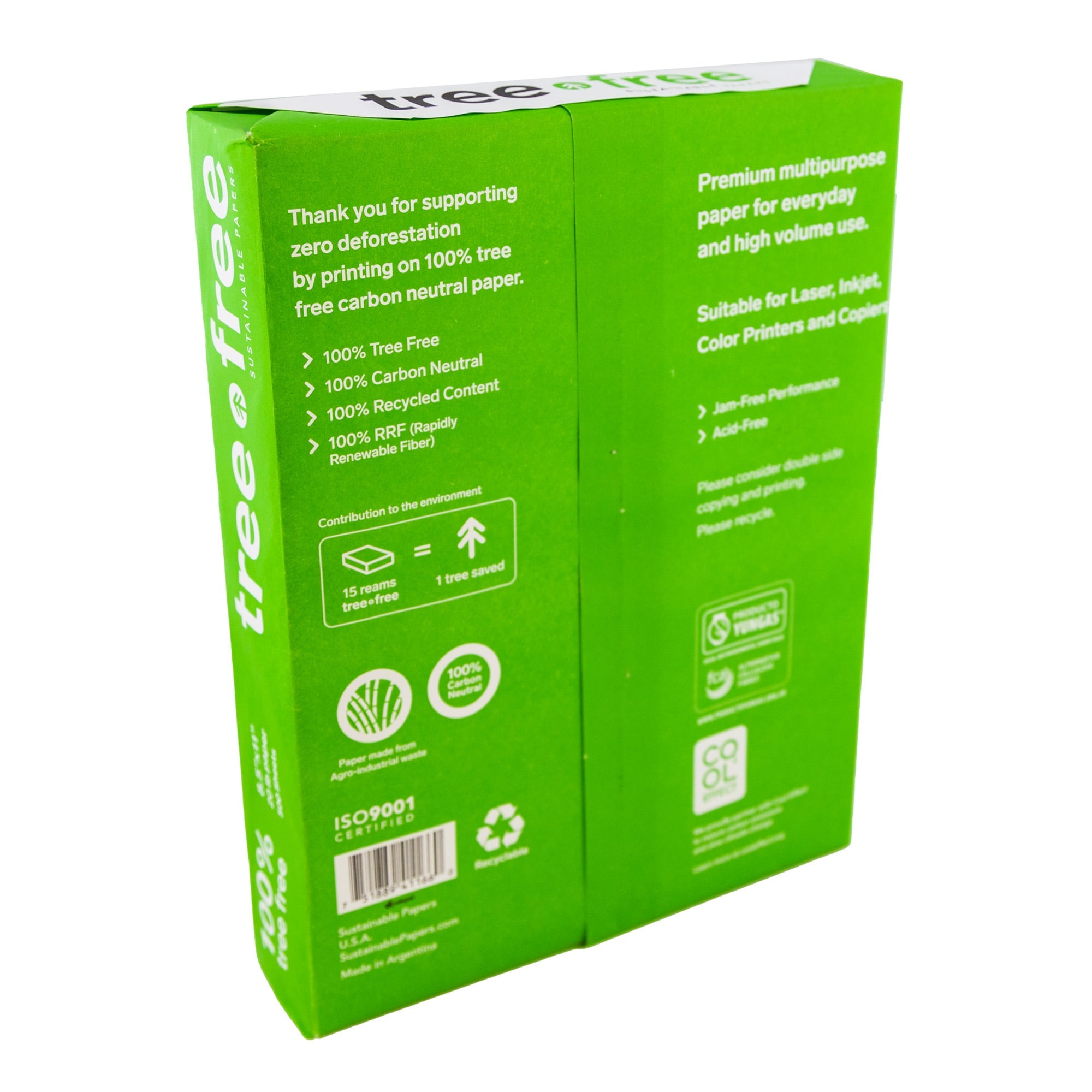TREE FREE 8.5&quot; X 11&quot; White Copy Paper 100,000 Sheets (20 Cases/Pallet)