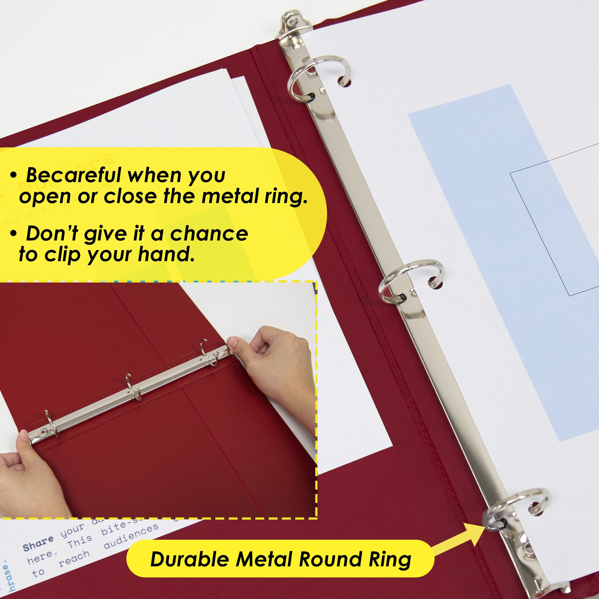 1 Inch Burgundy View Binder, 3 Ring, Holds 175 Sheets