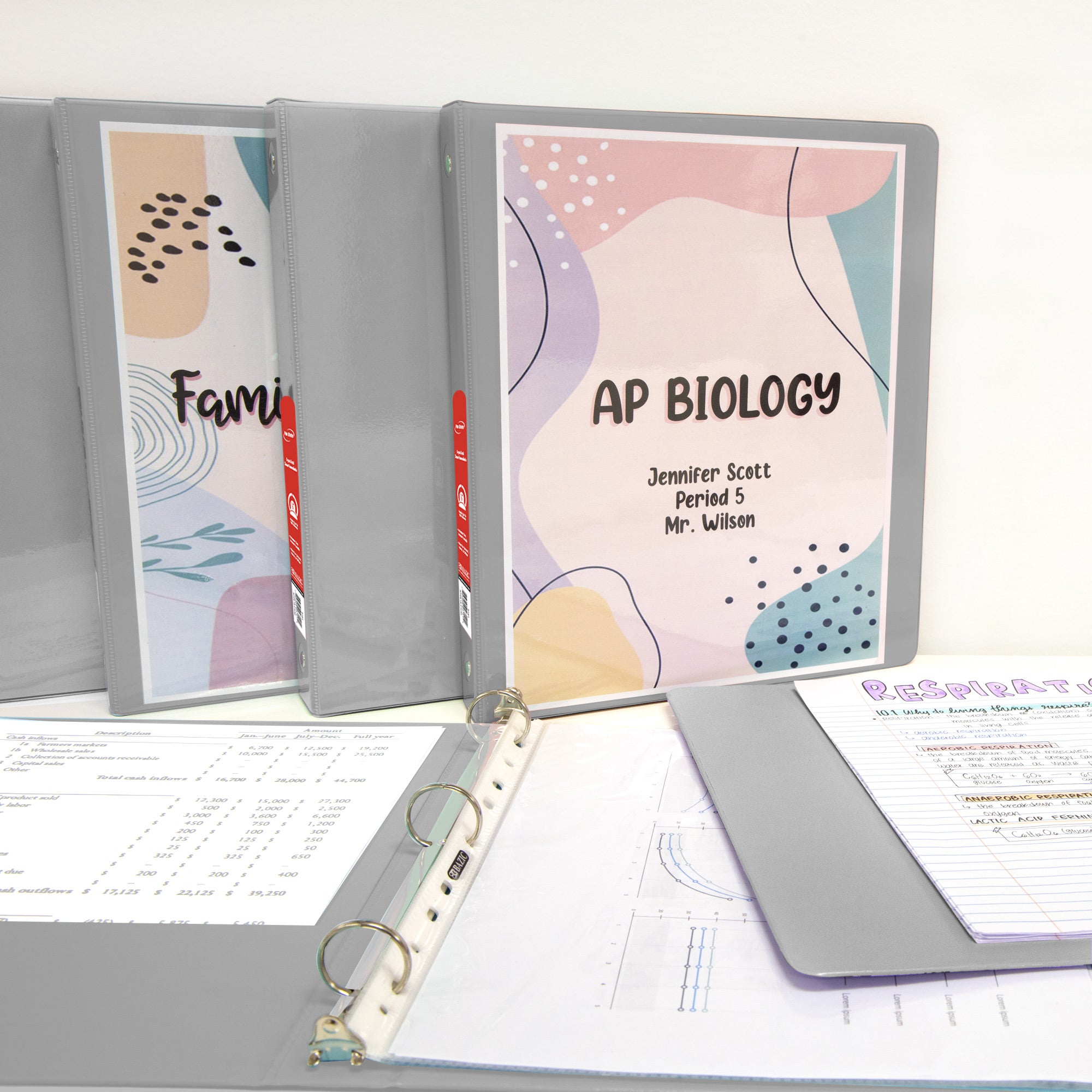 1 Inch Binder, Gray View Binder, 3 Ring, Holds 175 Sheets