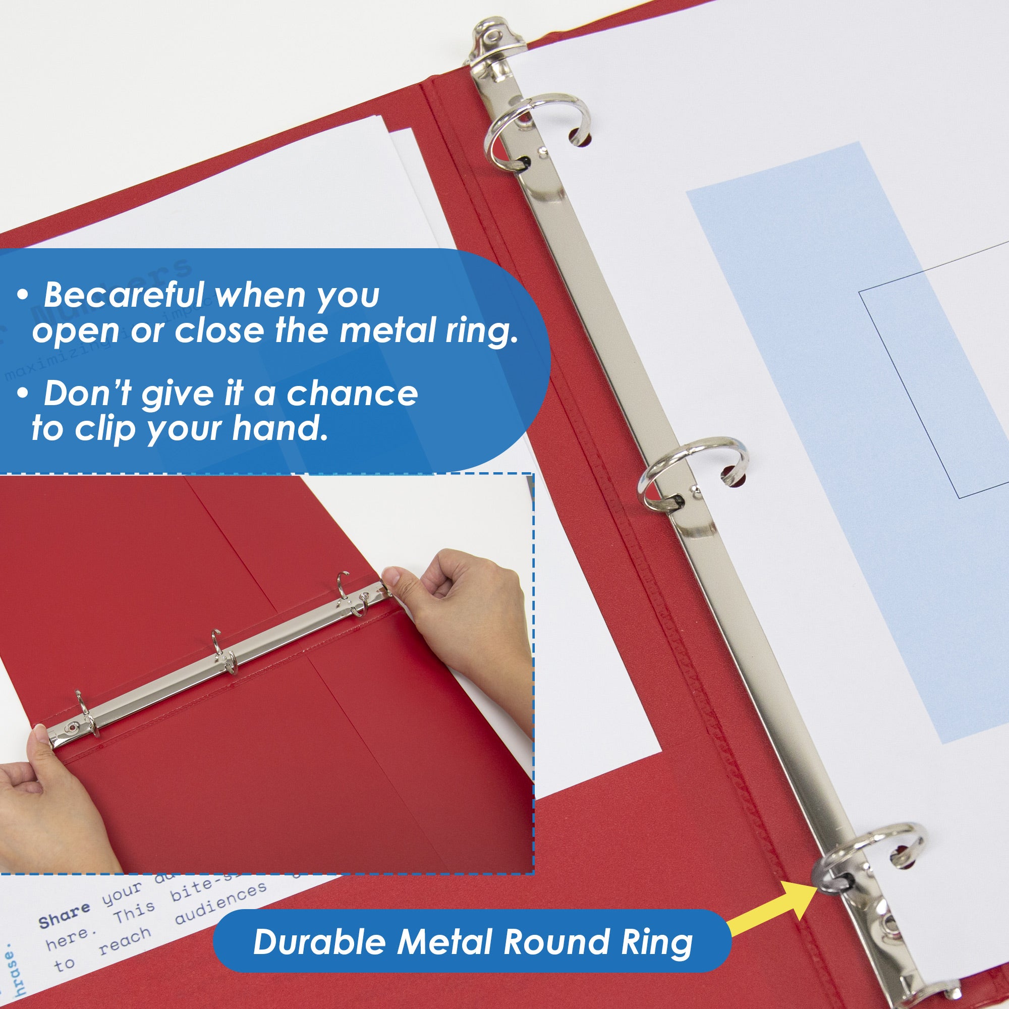 1 Inch Red View Binder, 3 Ring, Holds 175 Sheets