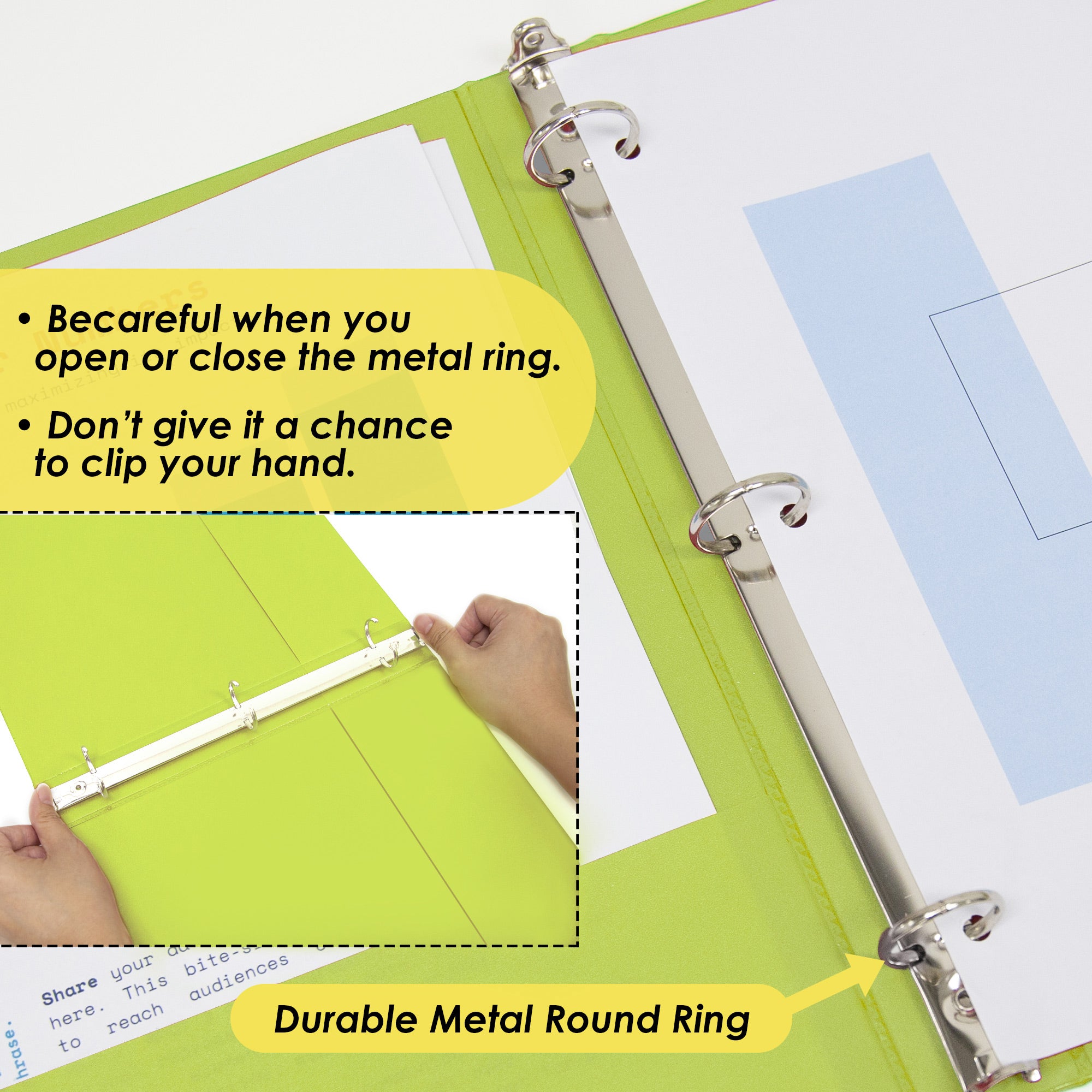 1 Inch Lime Green View Binder, Holds Up to 175 Sheets