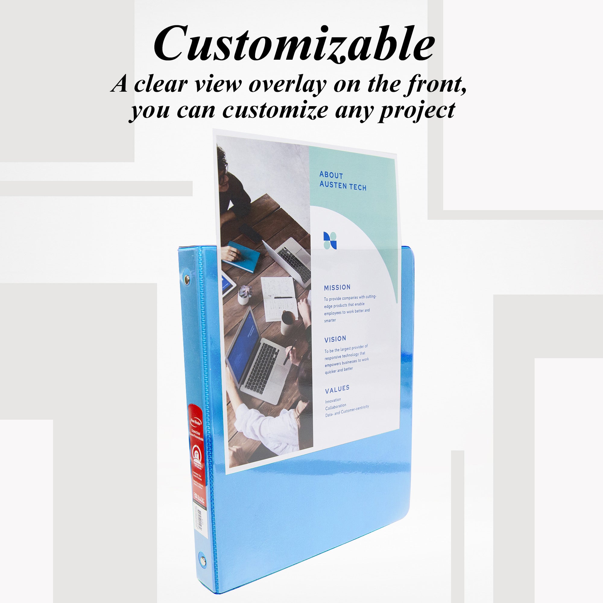 1 Inch View Binder, Holds Up to 175 Sheets