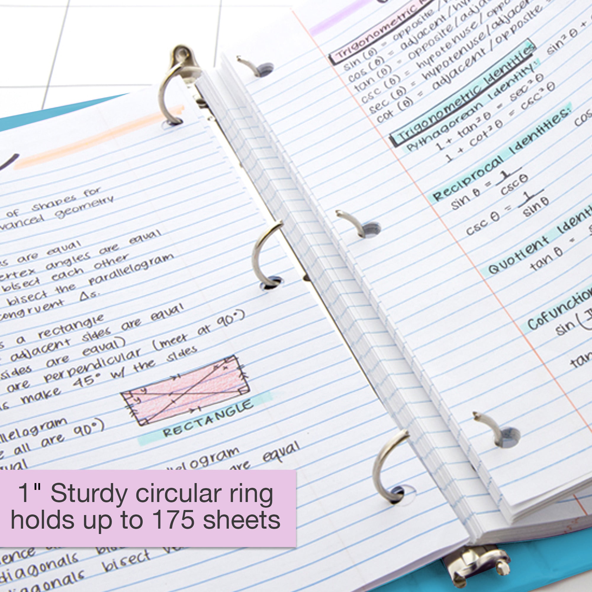 1 Inch View Binder, Holds Up to 175 Sheets