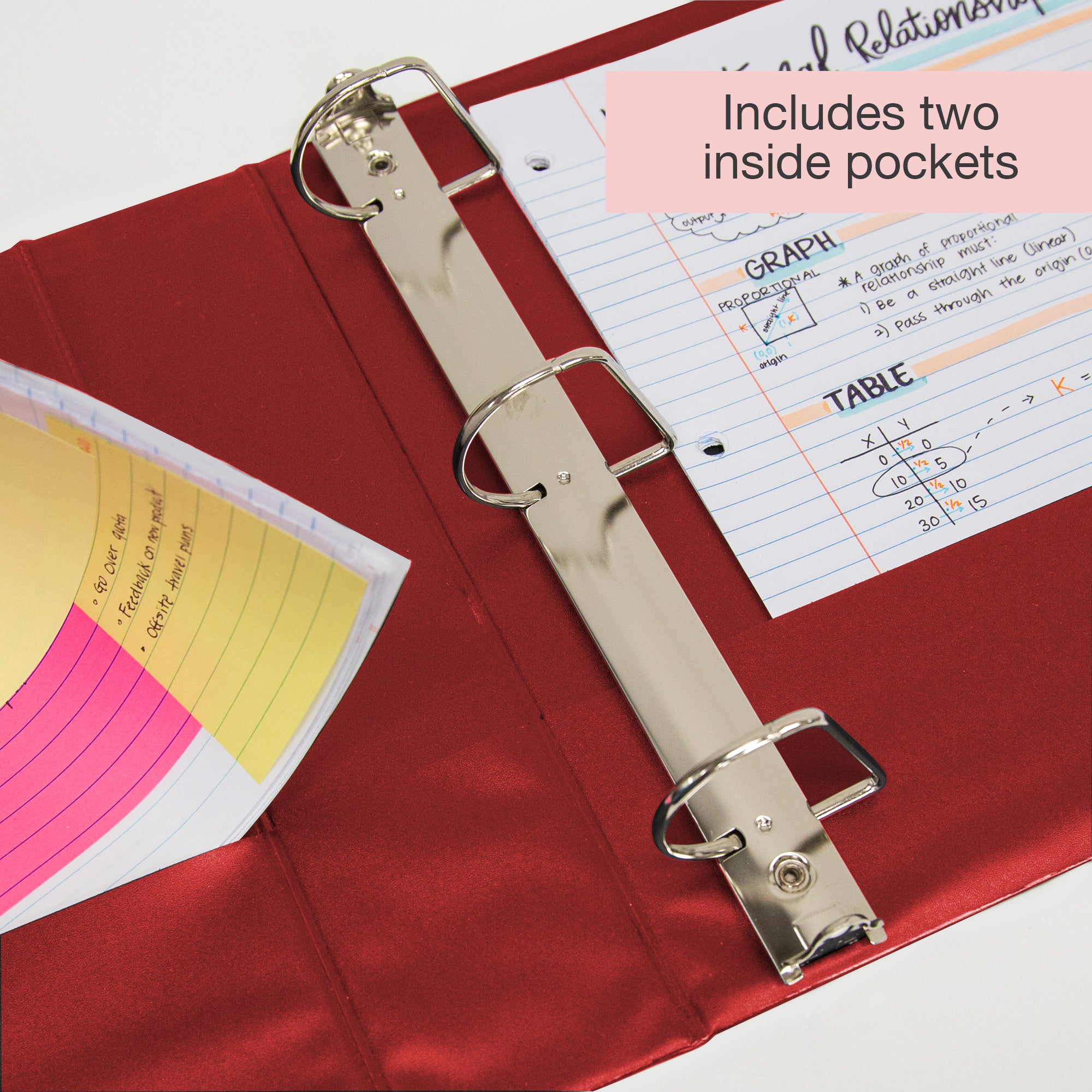 2 in Burgundy Slant-D Ring View Binder, Durable Poly Cover