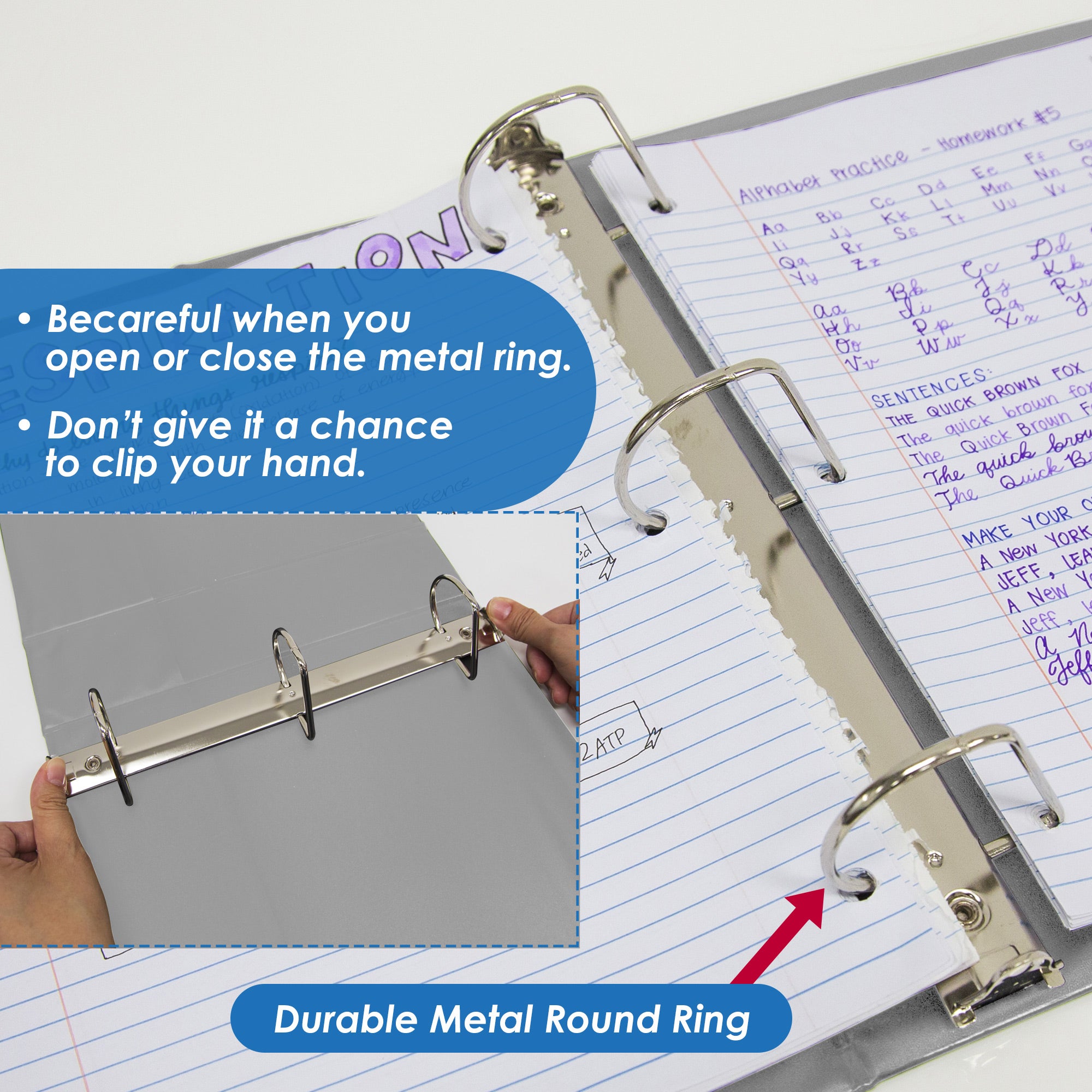 2 in Grey Slant-D Ring View Binder, Durable Poly Cover