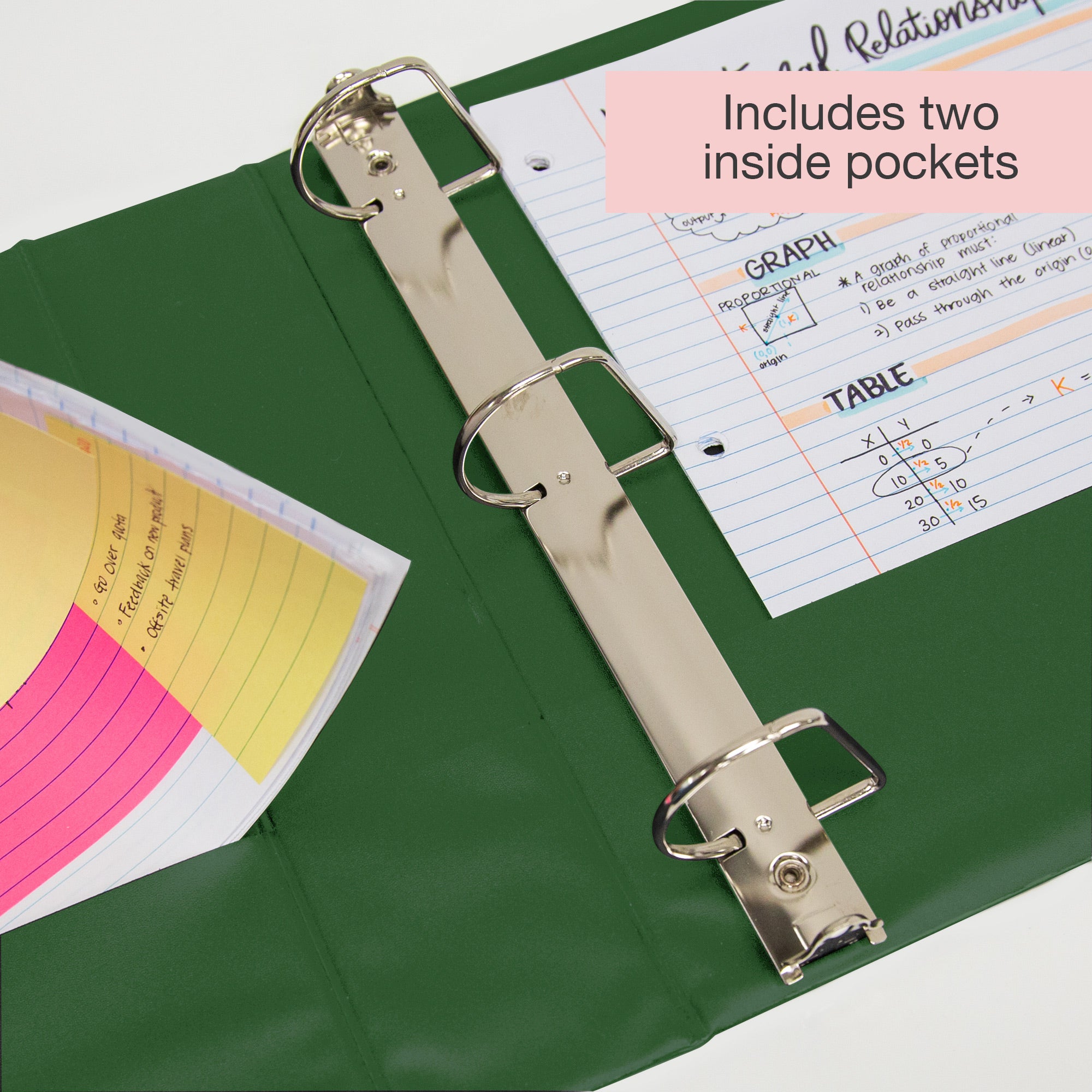2 in Green Slant-D Ring View Binder, Durable Poly Cover