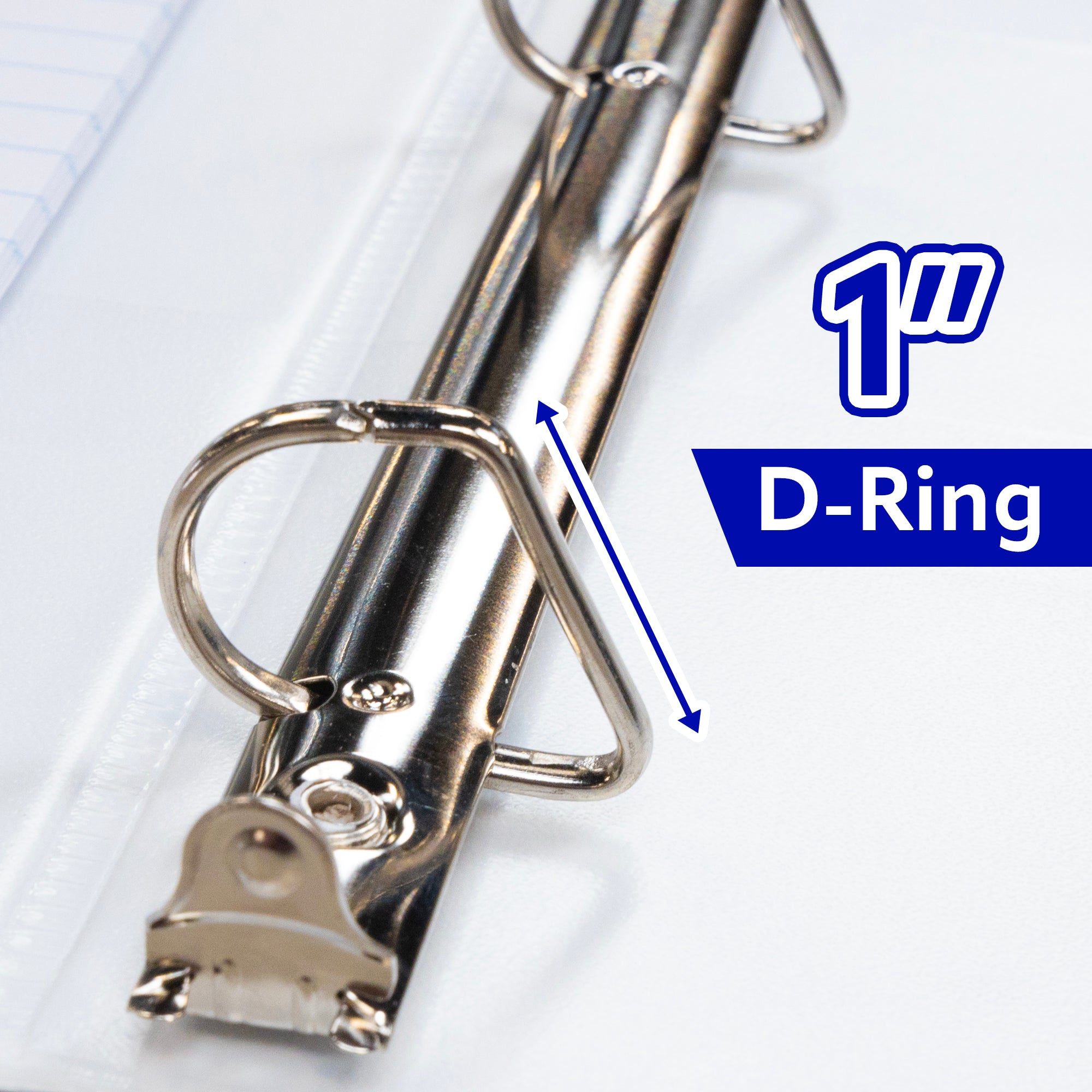 1" White PVC-Free Slant-D Ring View Binder w/ 4-Pockets