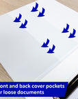 1" White PVC-Free Slant D-Ring View Binder w/ 4 Pockets