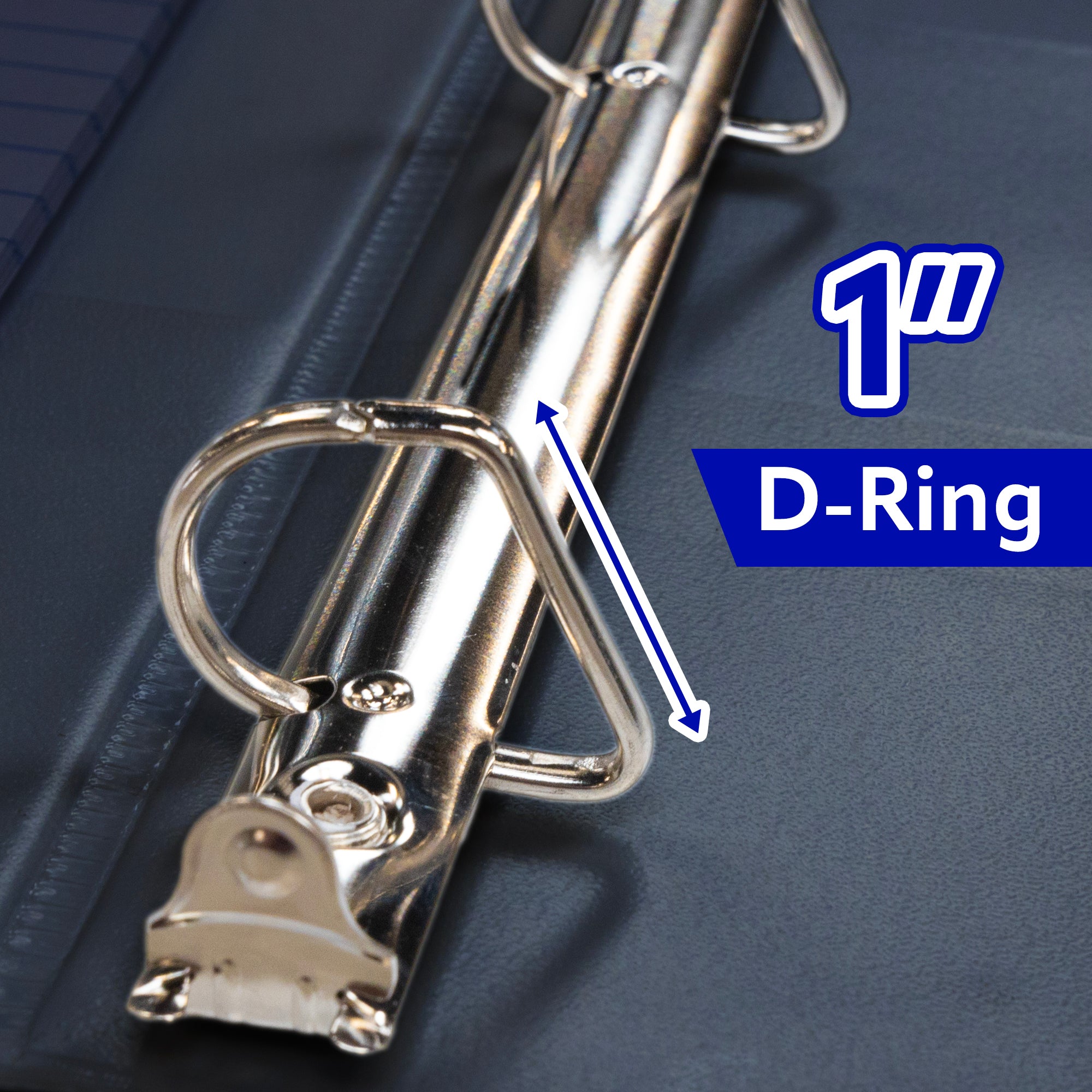1" Black PVC-Free Slant-D Ring View Binder w/ 4-Pockets