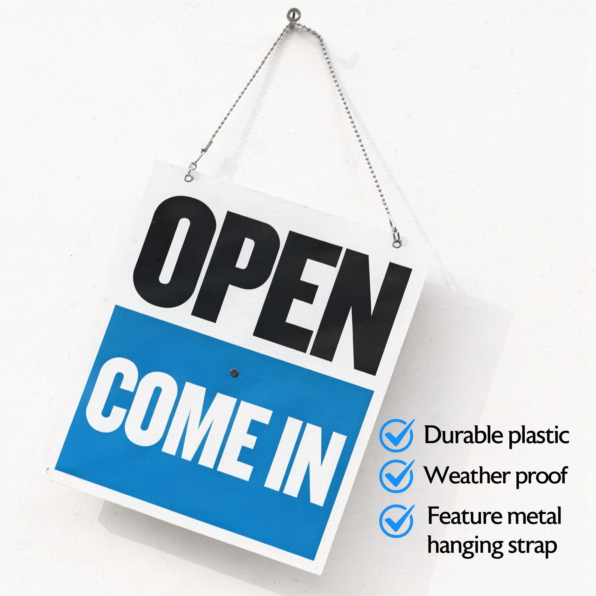 Open Closed Sign, Will Return Clock, Double-Sided