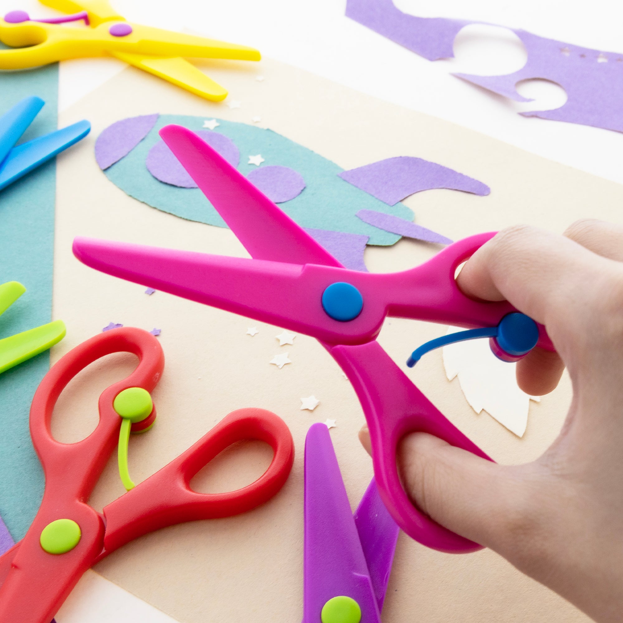 5 in Kids Training Scissors, 6 Count, Safety Plastic Blades