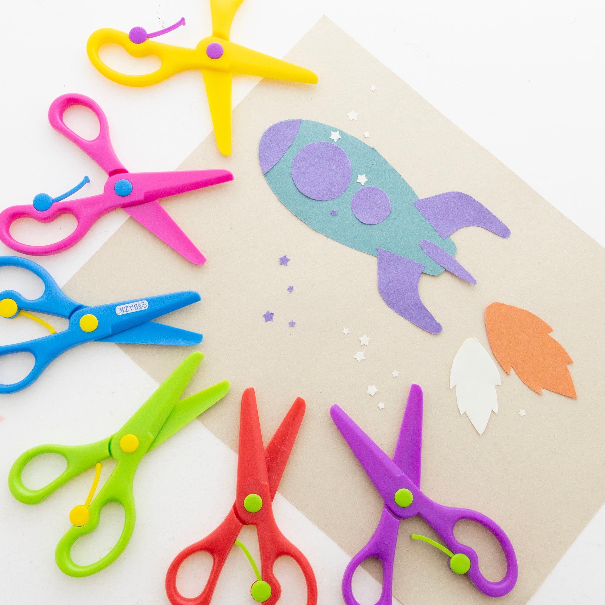 5 in Kids Training Scissors, 6 Count, Safety Plastic Blades