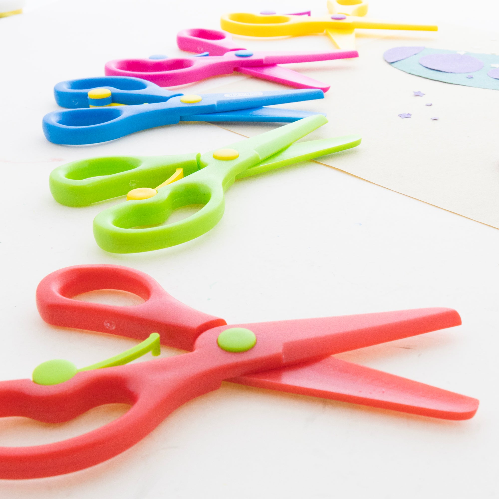 5 in Kids Training Scissors, 6 Count, Safety Plastic Blades