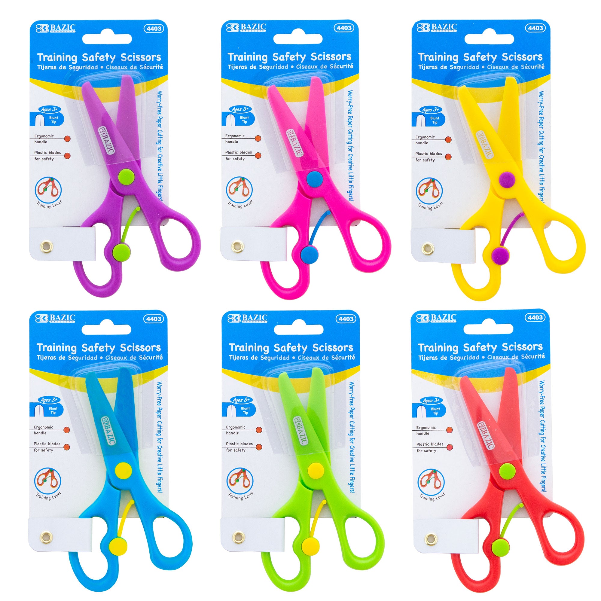 5 in Kids Training Scissors, 6 Count, Safety Plastic Blades