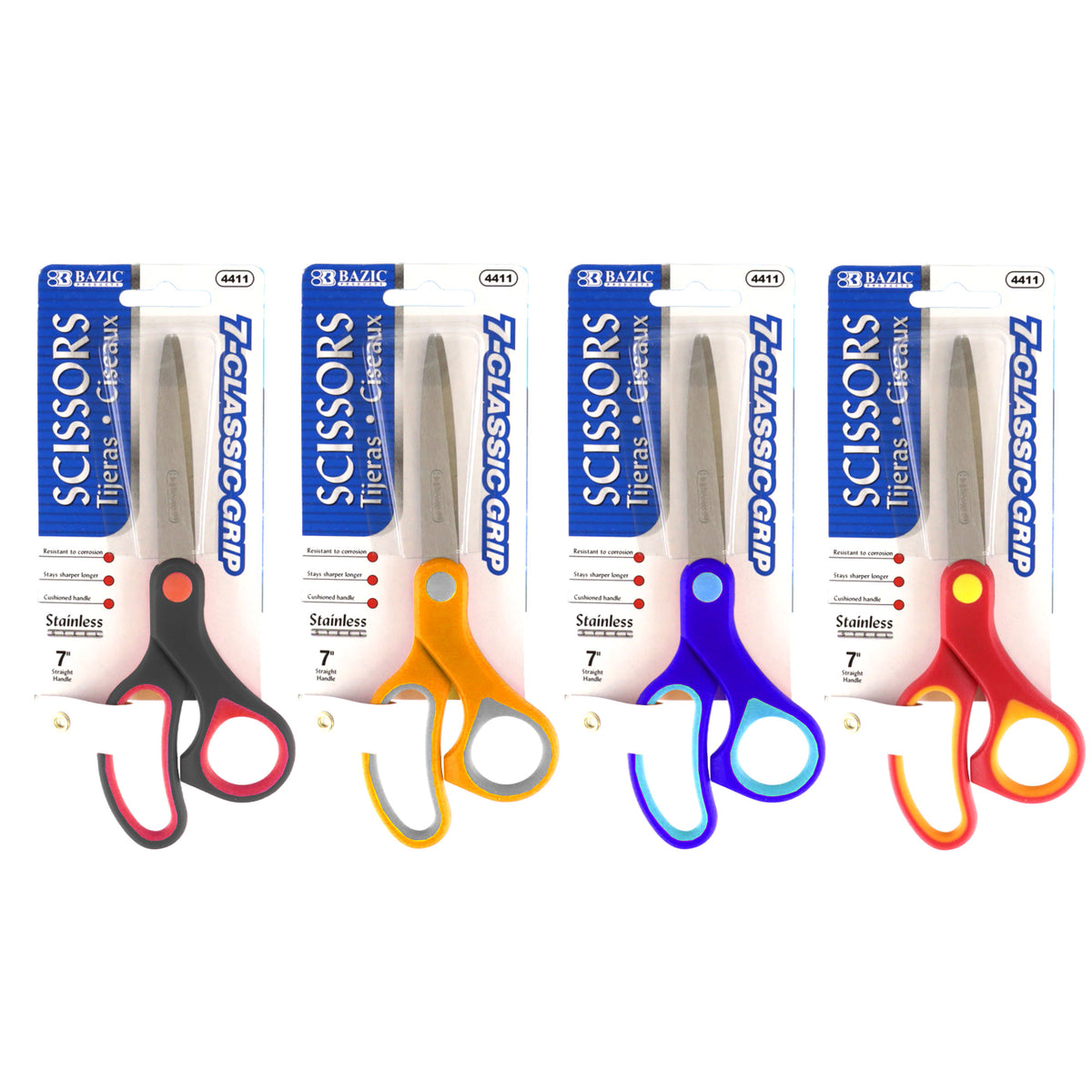 BAZIC 7 in Classic Grip Stainless Steel Scissors