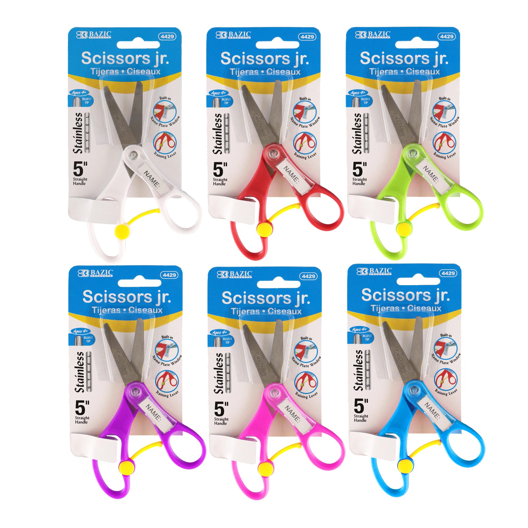 Kids Scissors, 5", Blunt Tip, Assorted Colors