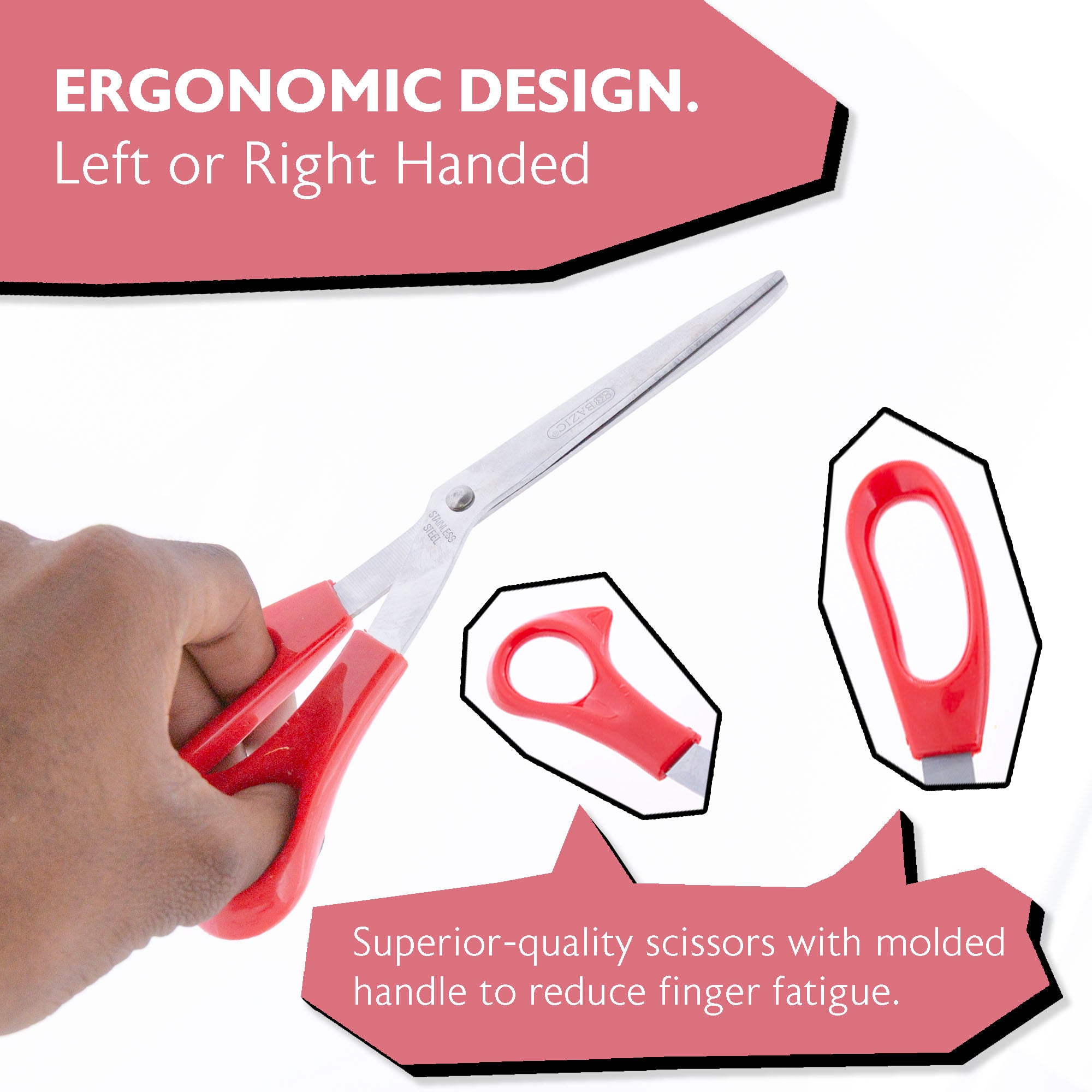 8 in Bent Handle Stainless Steel Scissors