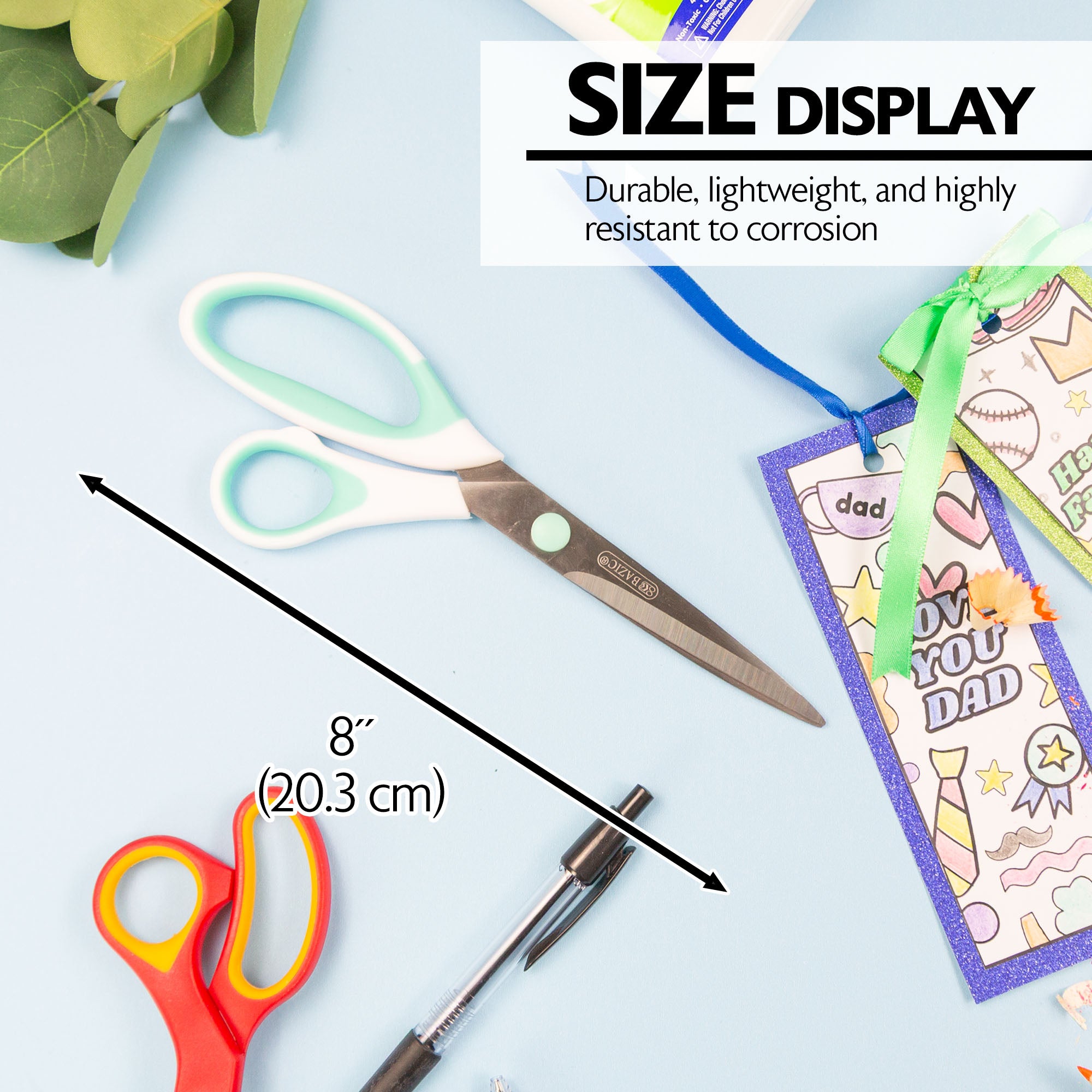 8 in Pastel Axicia Grip Scissors, for School Office Craft