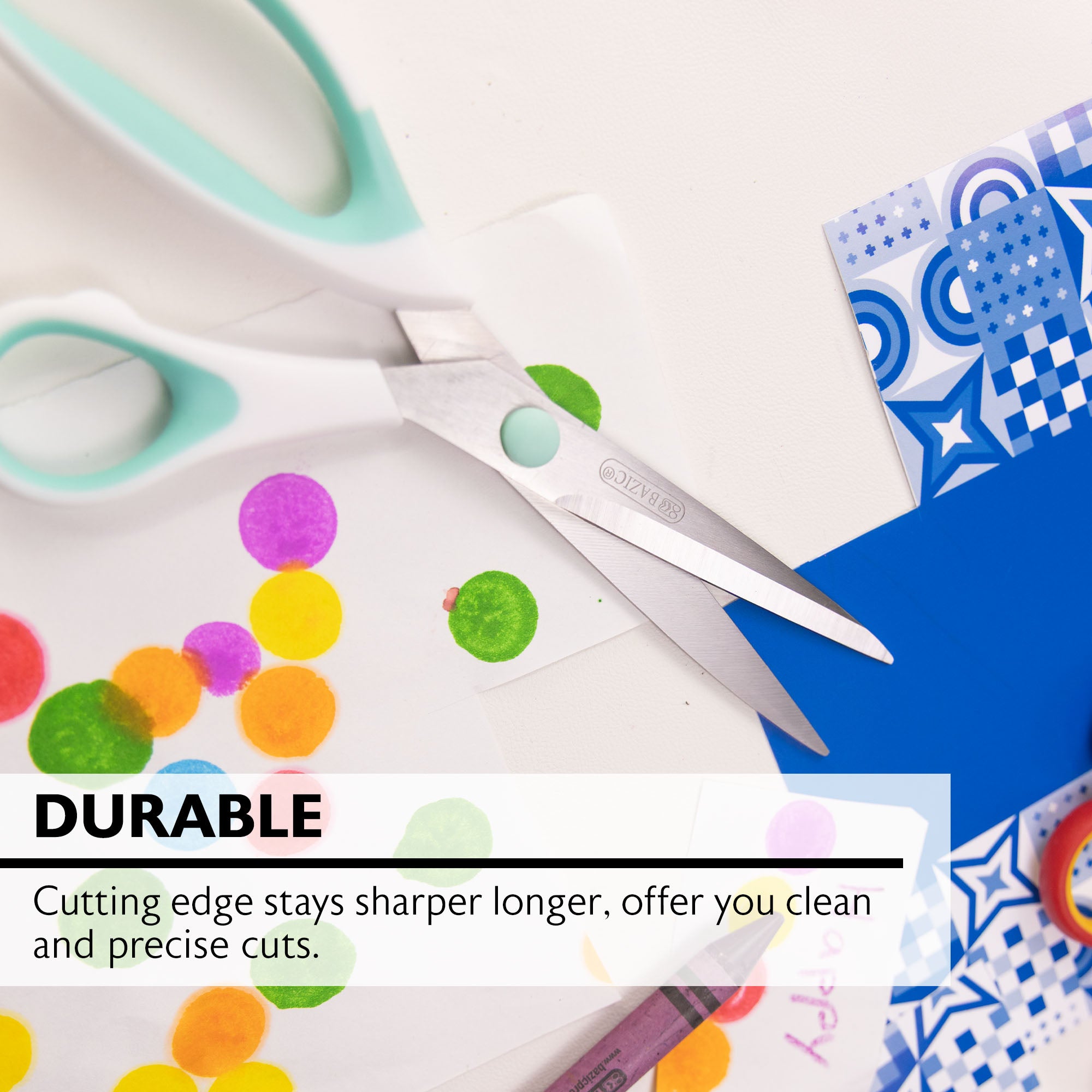 8 in Pastel Axicia Grip Scissors, for School Office Craft