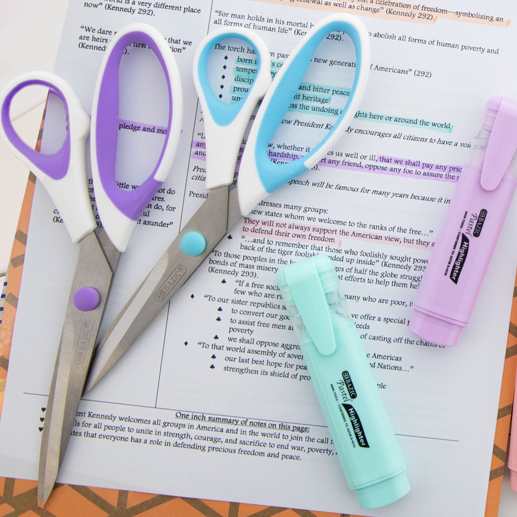 8&quot; Pastel Axicia Grip Multipurpose Stainless Steel Scissors