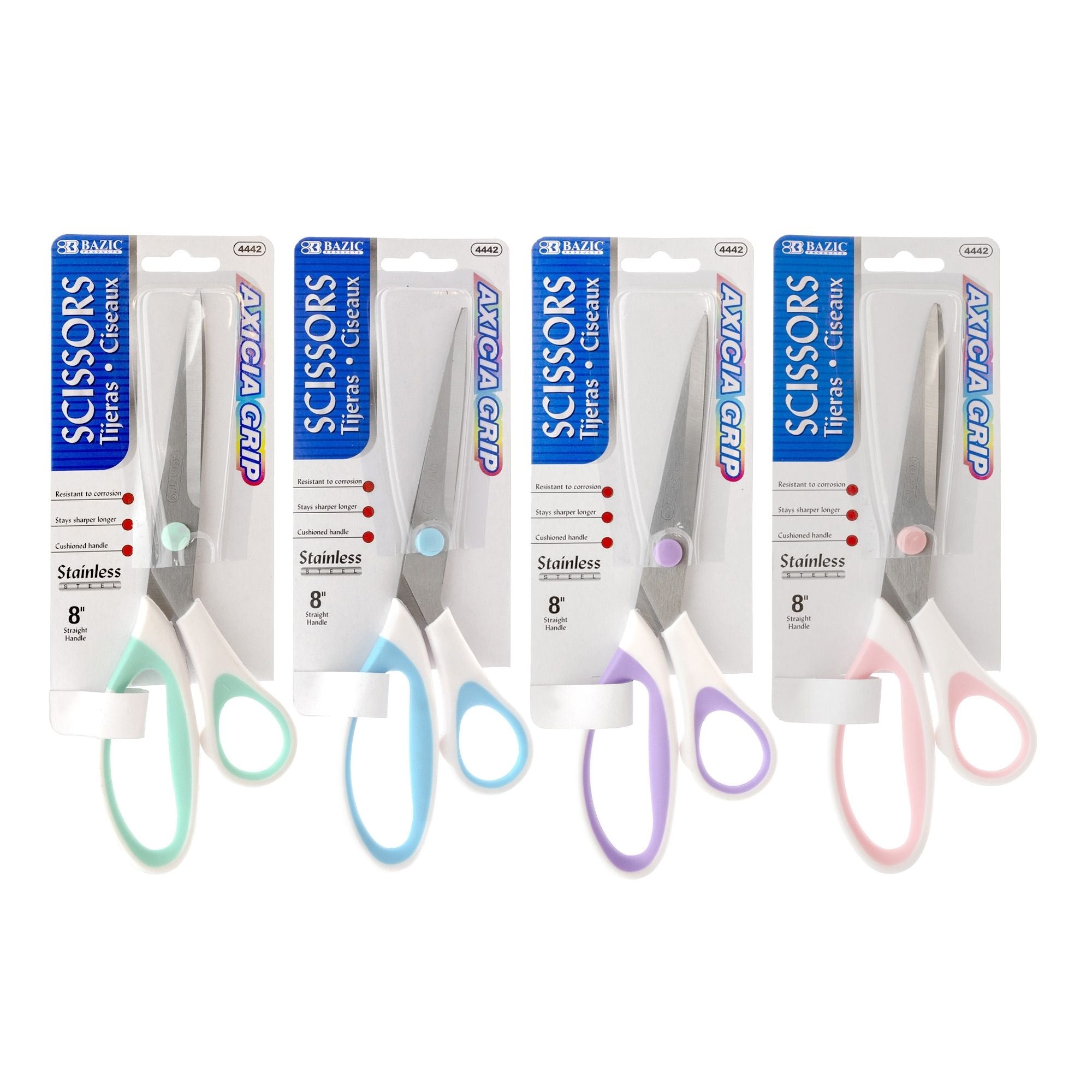 8" Pastel Axicia Grip Multipurpose Stainless Steel Scissors