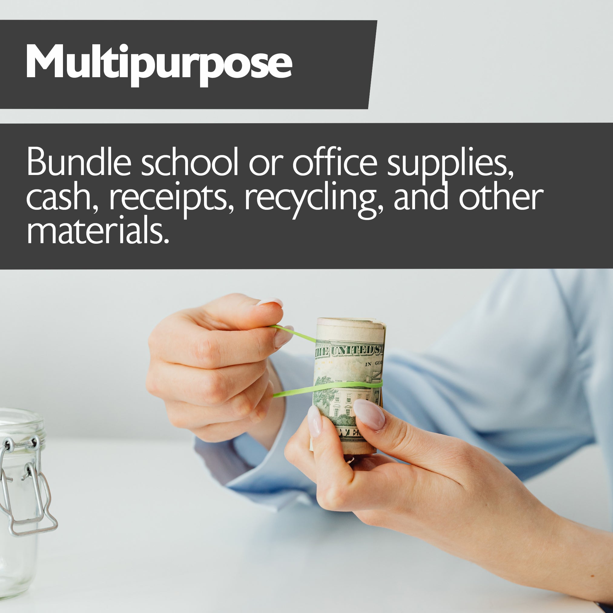 Assorted Dimensions 227g/ 0.5 lbs. Rubber Bands