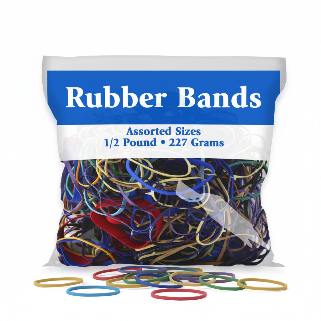 Rubber Bands, Assorted Sizes, 0.5 lb / 227 g