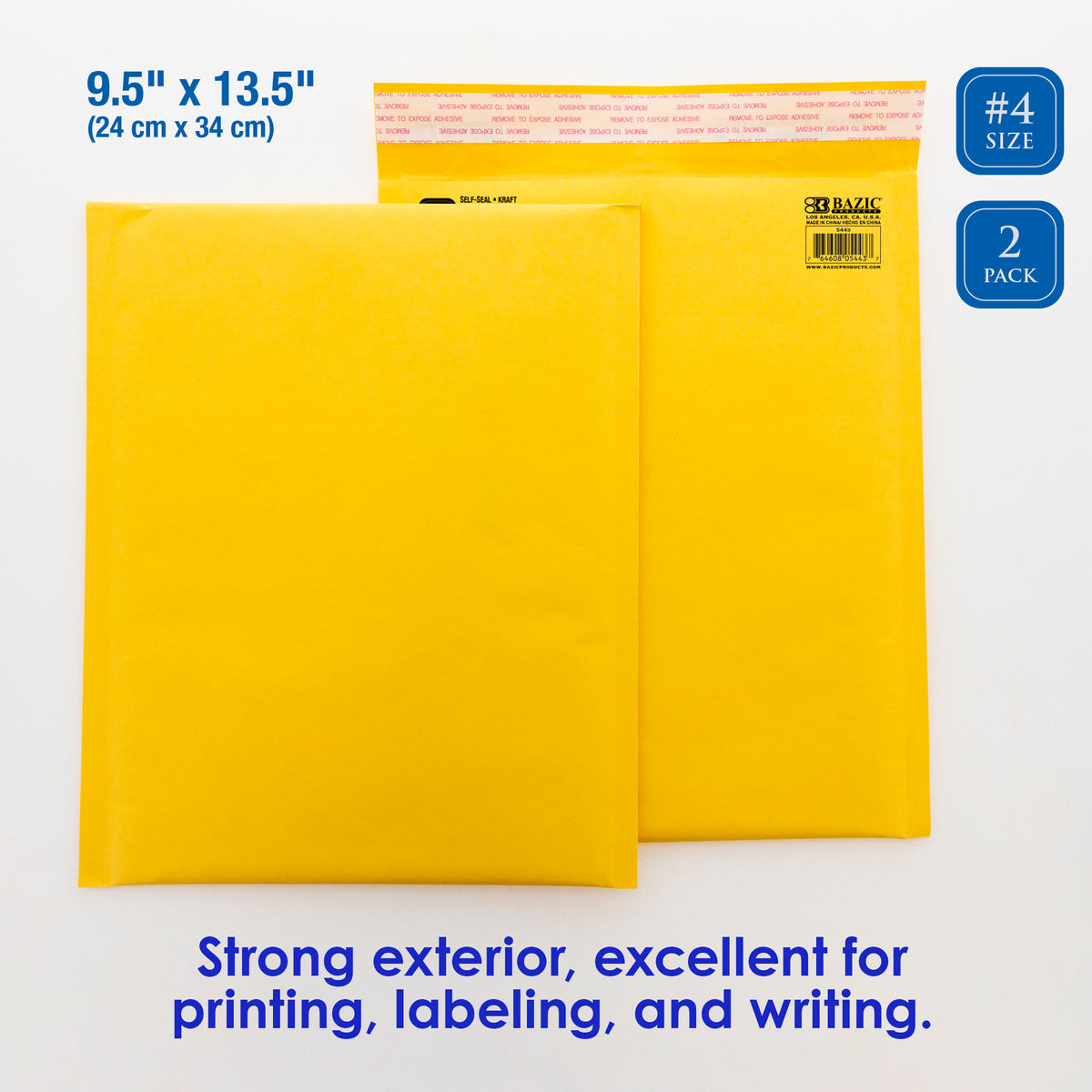 #4 Self-Seal Bubble Mailers, 9.5 x 13.5 in