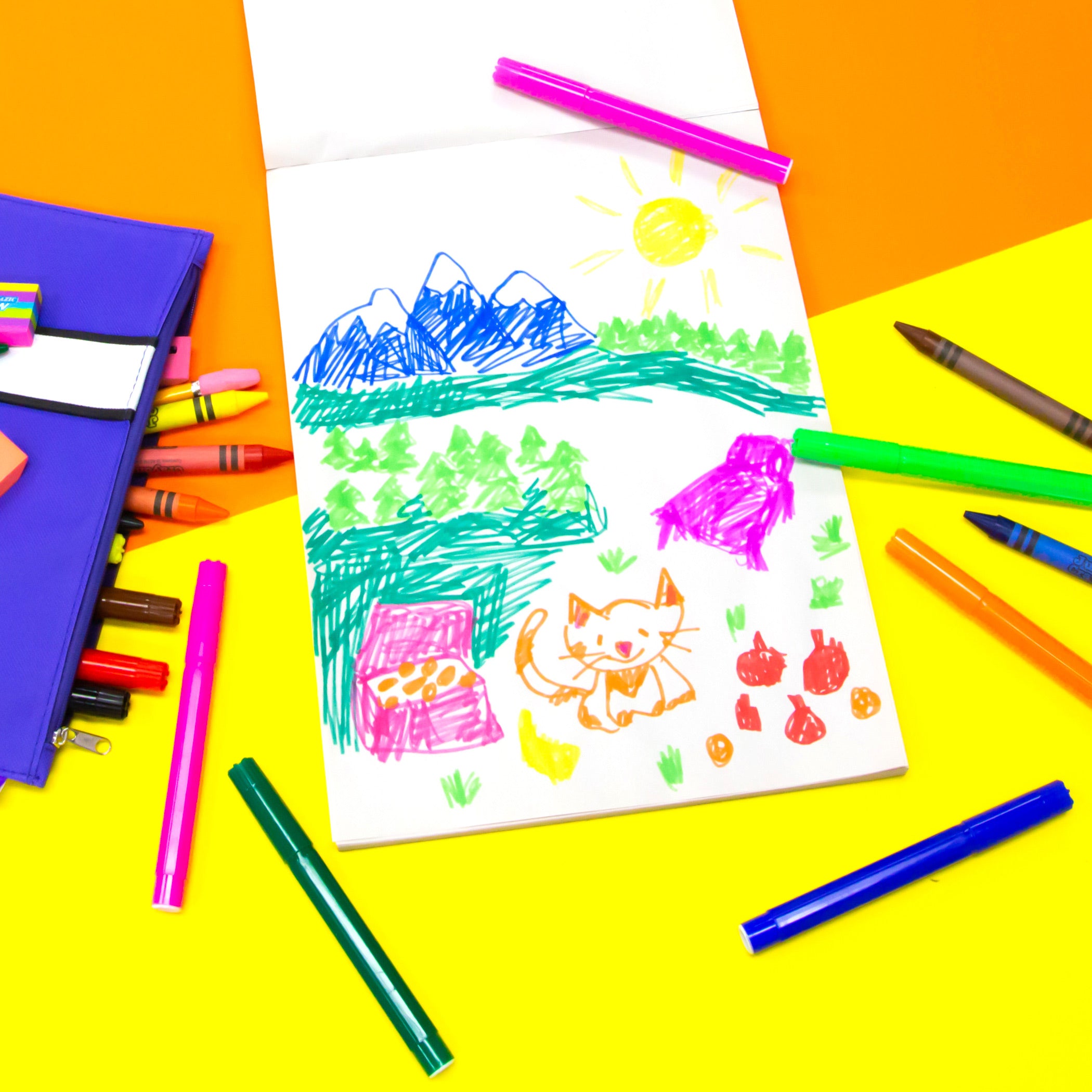 Doodle Pad, 9 x 12 in, 50 Sheets, for Kids Drawing Sketching