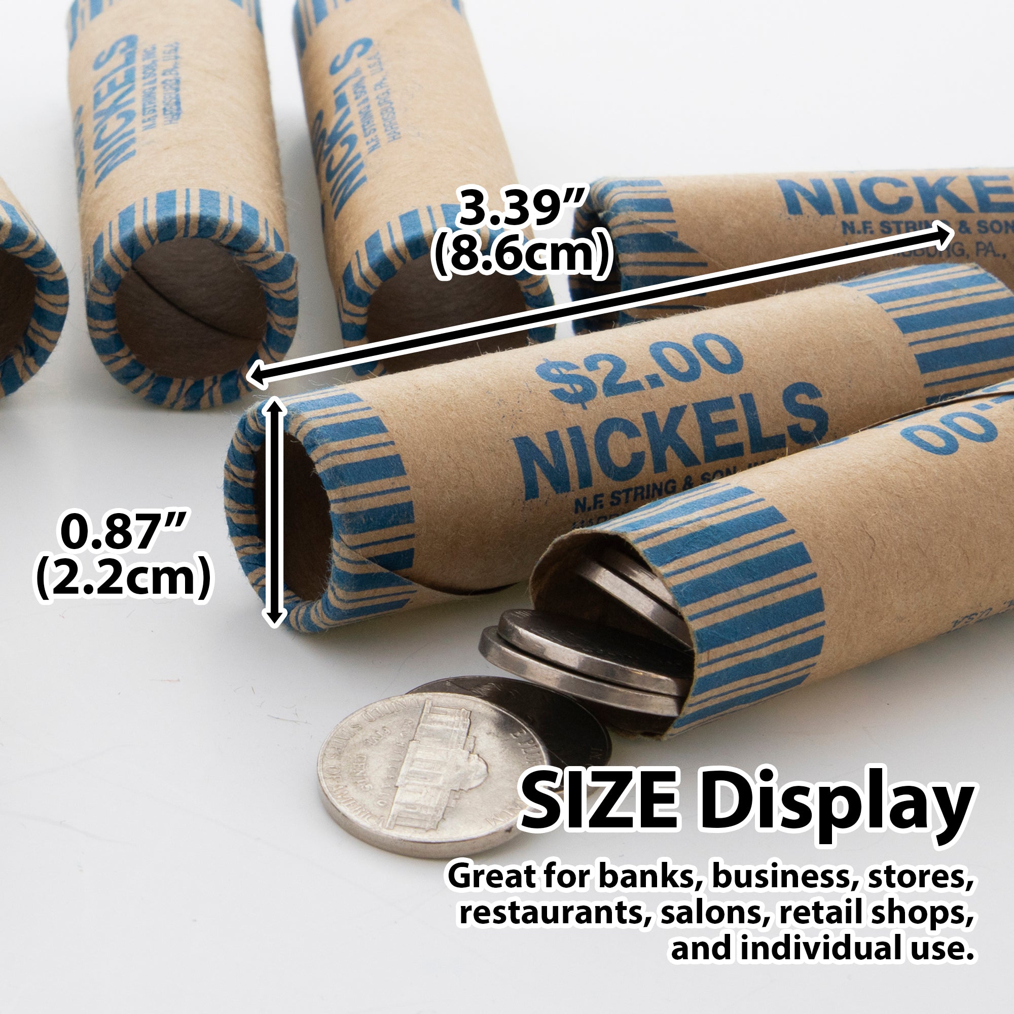 Coin Wrappers, Nickel, 36 Count, Made in USA