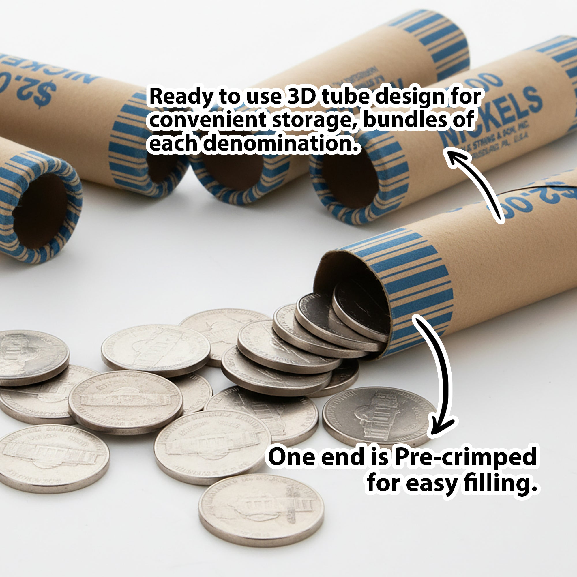 Coin Wrappers, Nickel, 36 Count, Made in USA