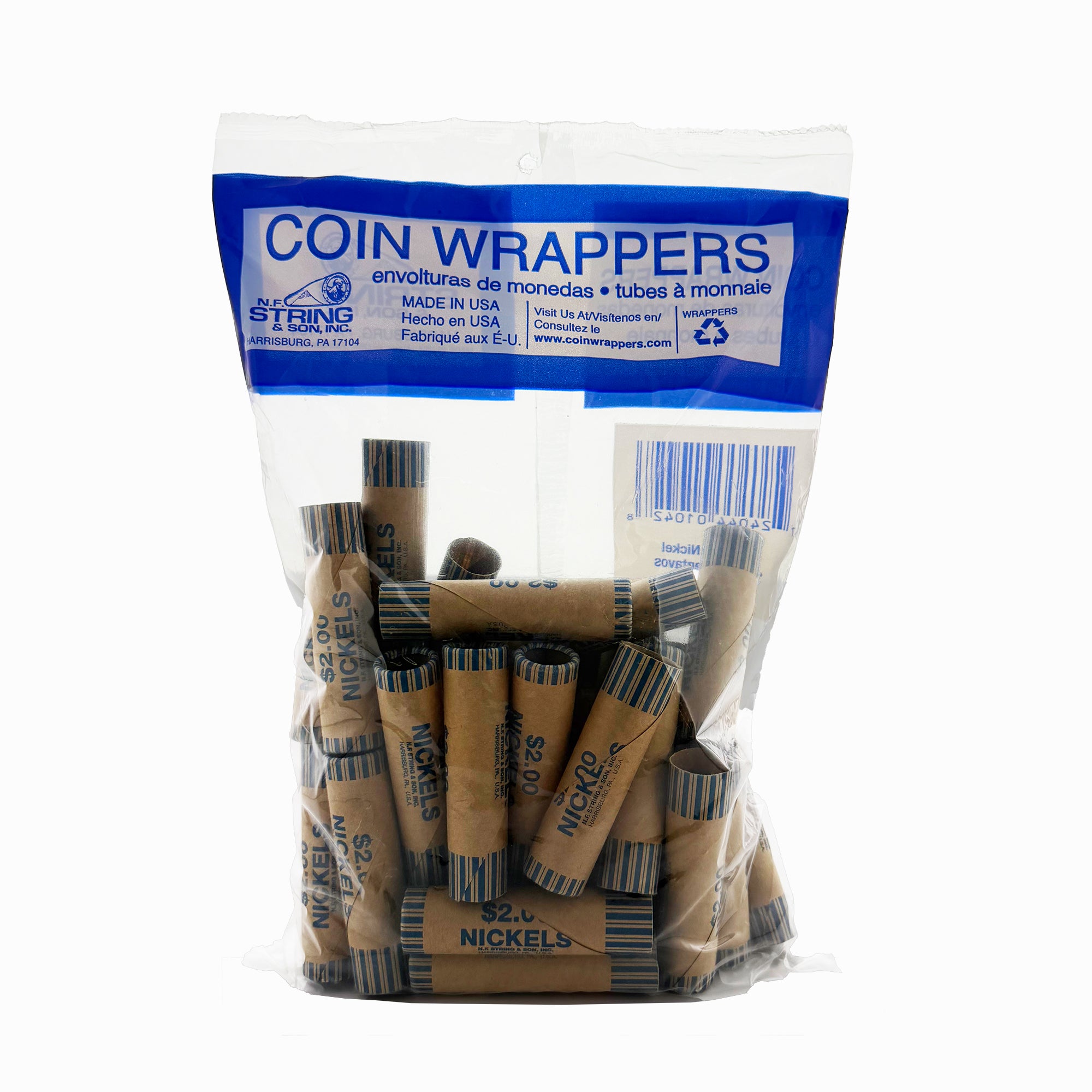 Coin Wrappers, Nickel, 36 Count, Made in USA