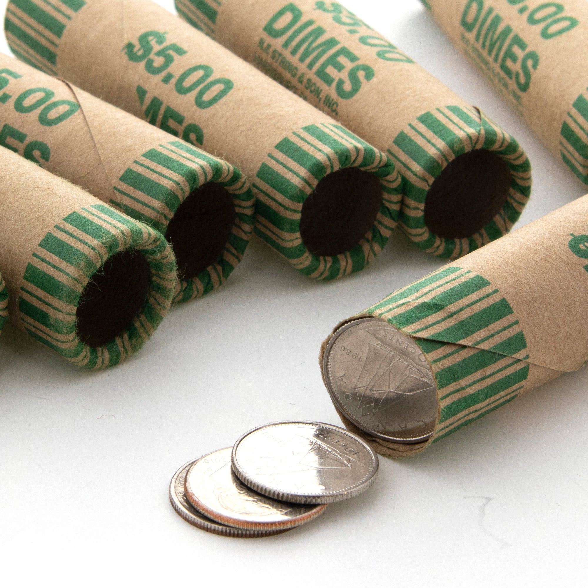Coin Wrappers for Dimes, 36 Rolls, Kraft Paper