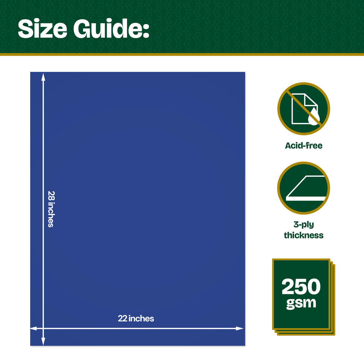Dark Blue Poster Board, 22 x 28 in