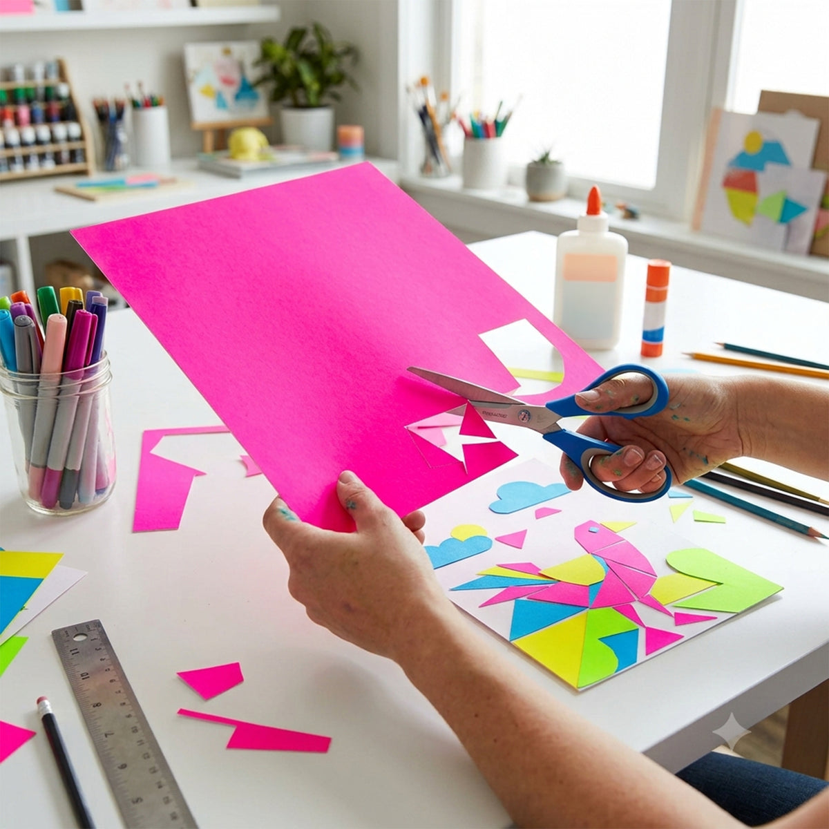 Assorted Fluorescent Color Poster Board, 11 x 14 in